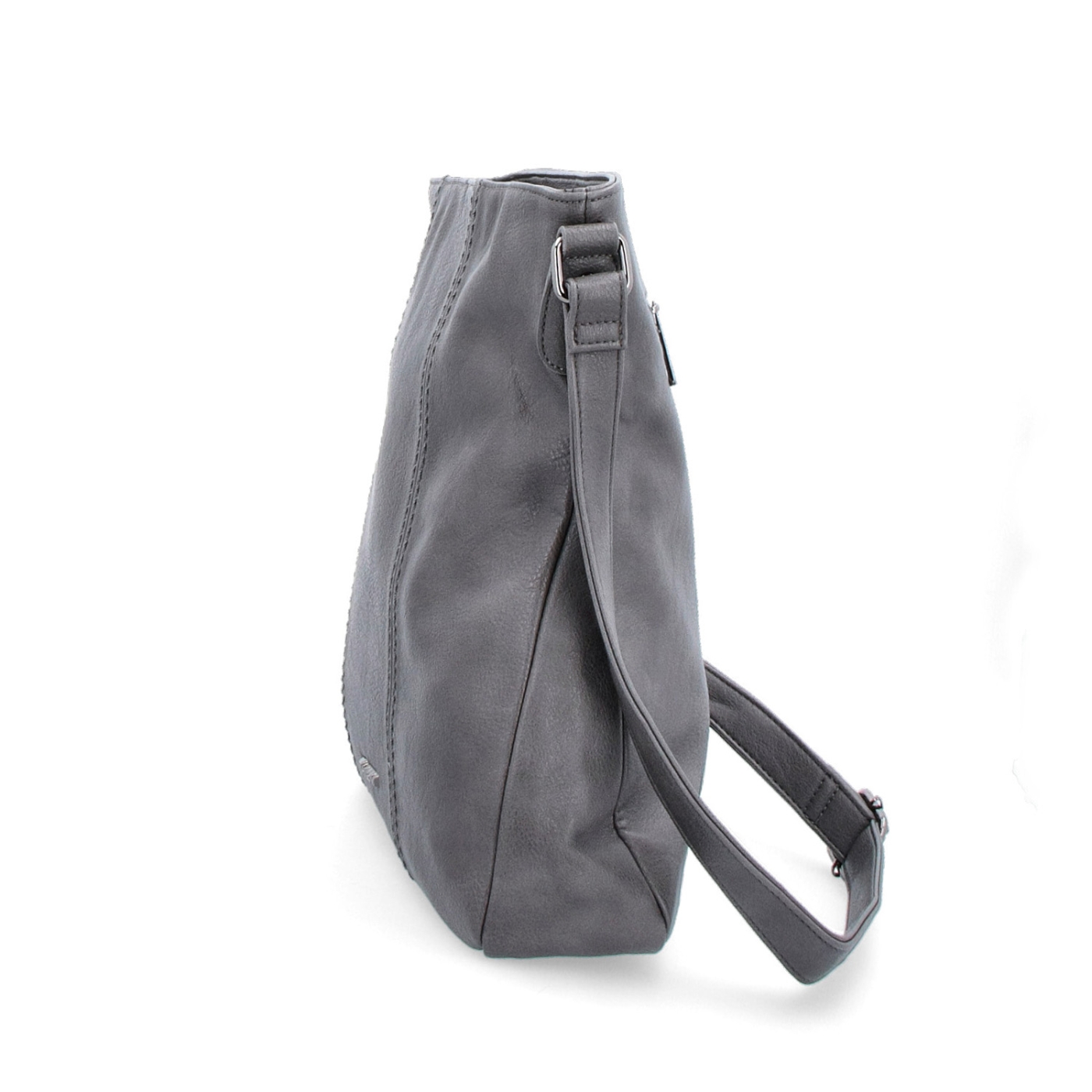 Crossbody kabelka Tangerin materiál syntetická kůže zapínání na zip barva šedá velikost střední 8004 TS Z boku