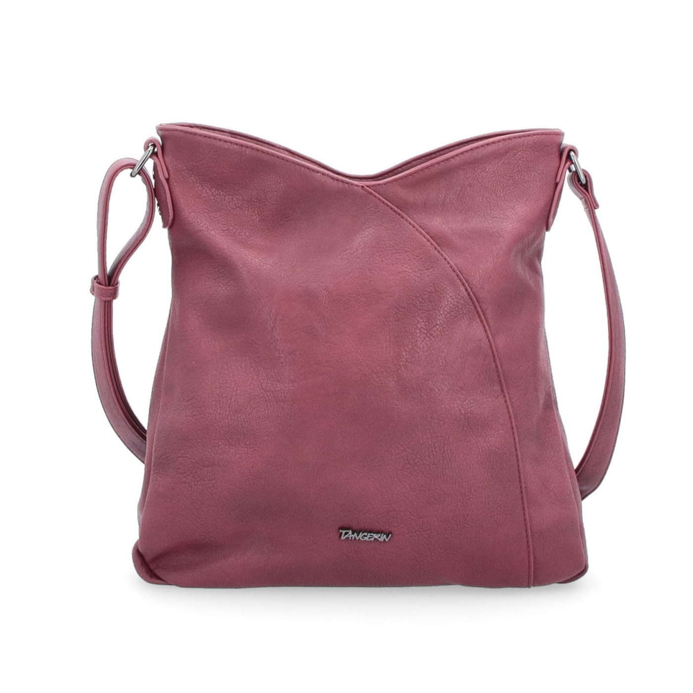 Asymetrická crossbody kabelka s prošíváním Tangerin materiál syntetická kůže zapínání na zip barva vínová velikost střední 8023 BO Zepředu