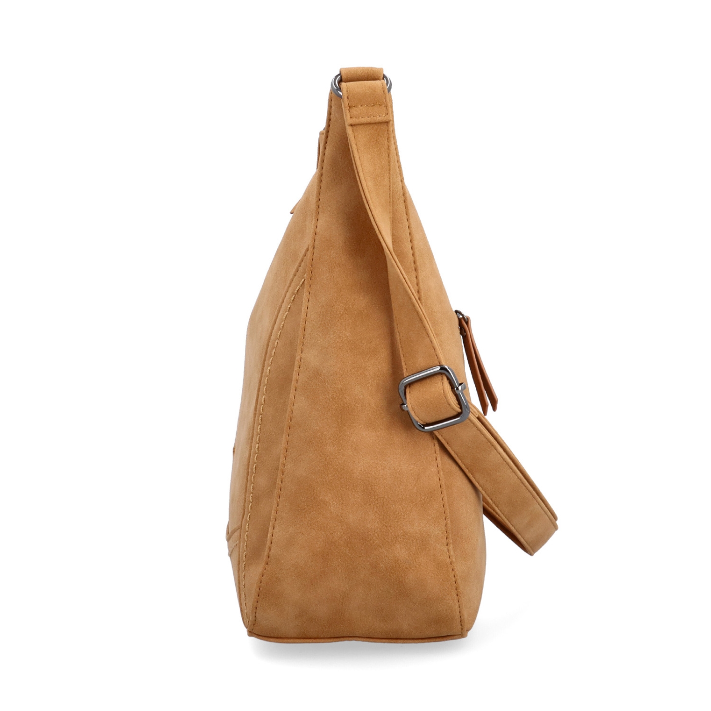 Crossbody syntetická kabelka s prošitím Tangerin materiál syntetická kůže zapínání na zip barva koňaková velikost střední 1104 CAM Z boku