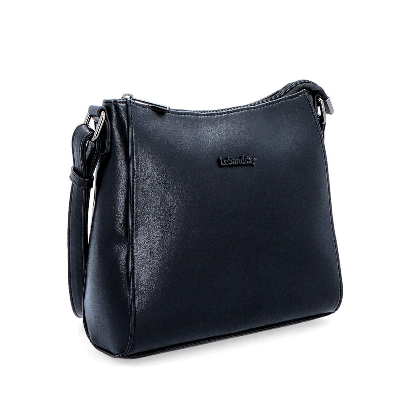 Minimalistická crossbody kabelka do města Le Sands materiál syntetická kůže zapínání na zip barva černá velikost malá 7706 C