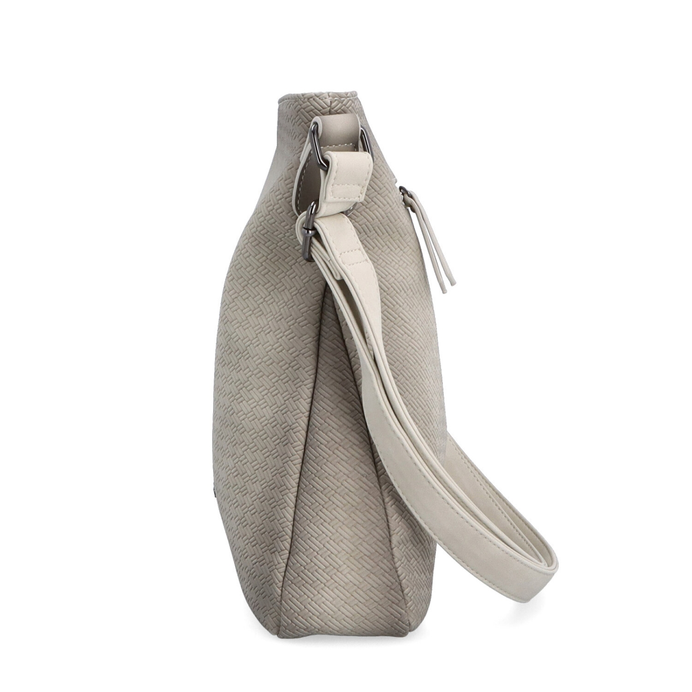 Střední jednoduchá crossbody kabelka Indee materiál syntetická kůže zapínání na zip barva béžová velikost střední 6317 K Z boku