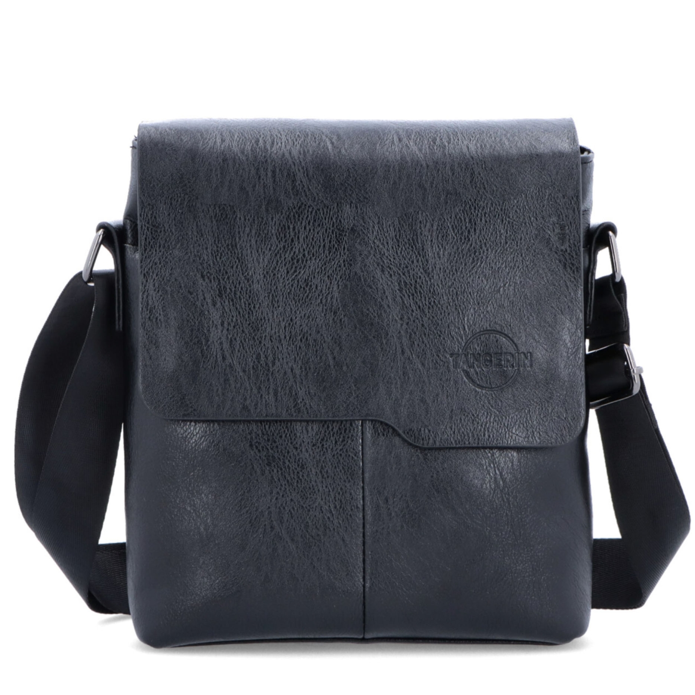 Crossbody taška s klopou Tangerin materiál syntetická kůže zapínání na zip barva černá velikost střední 2325 C Zepředu