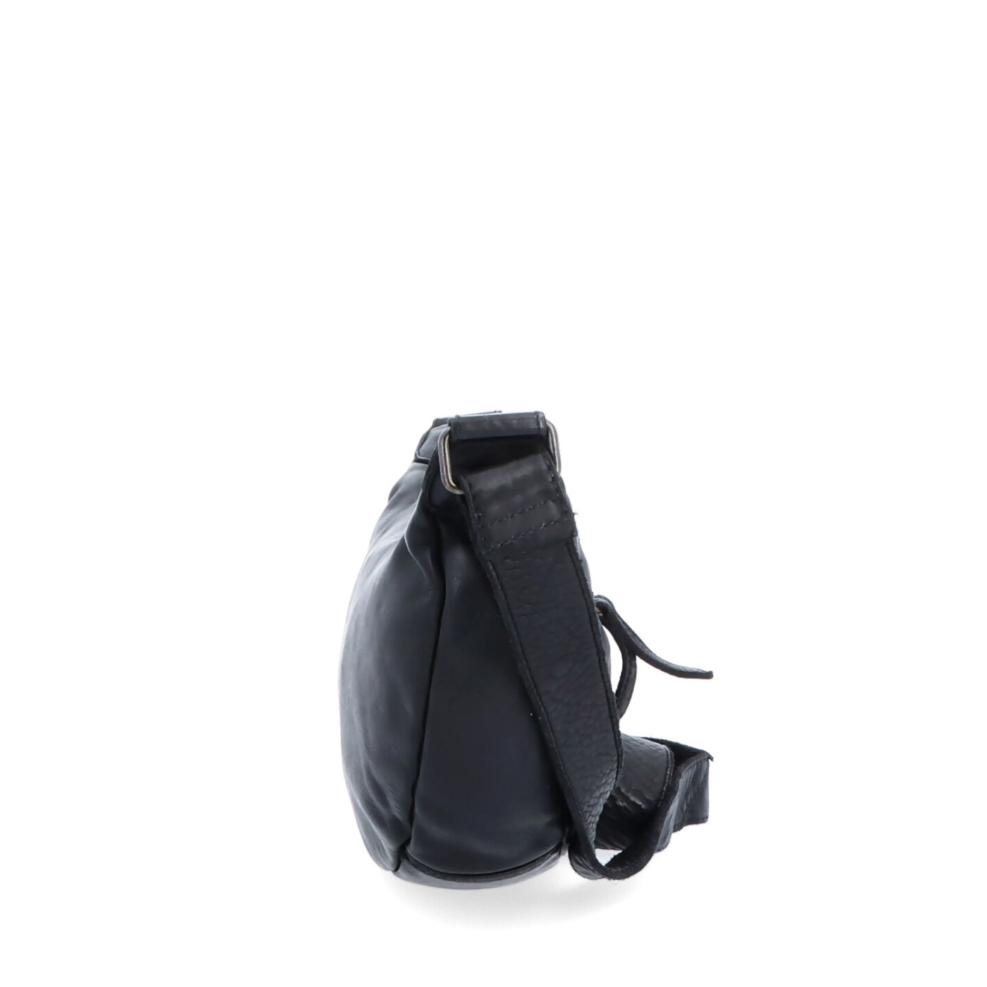 Malá kožená moonbag kabelka Noelia Bolger materiál kůže zapínání na zip barva černá velikost malá NB 2411 C Z boku