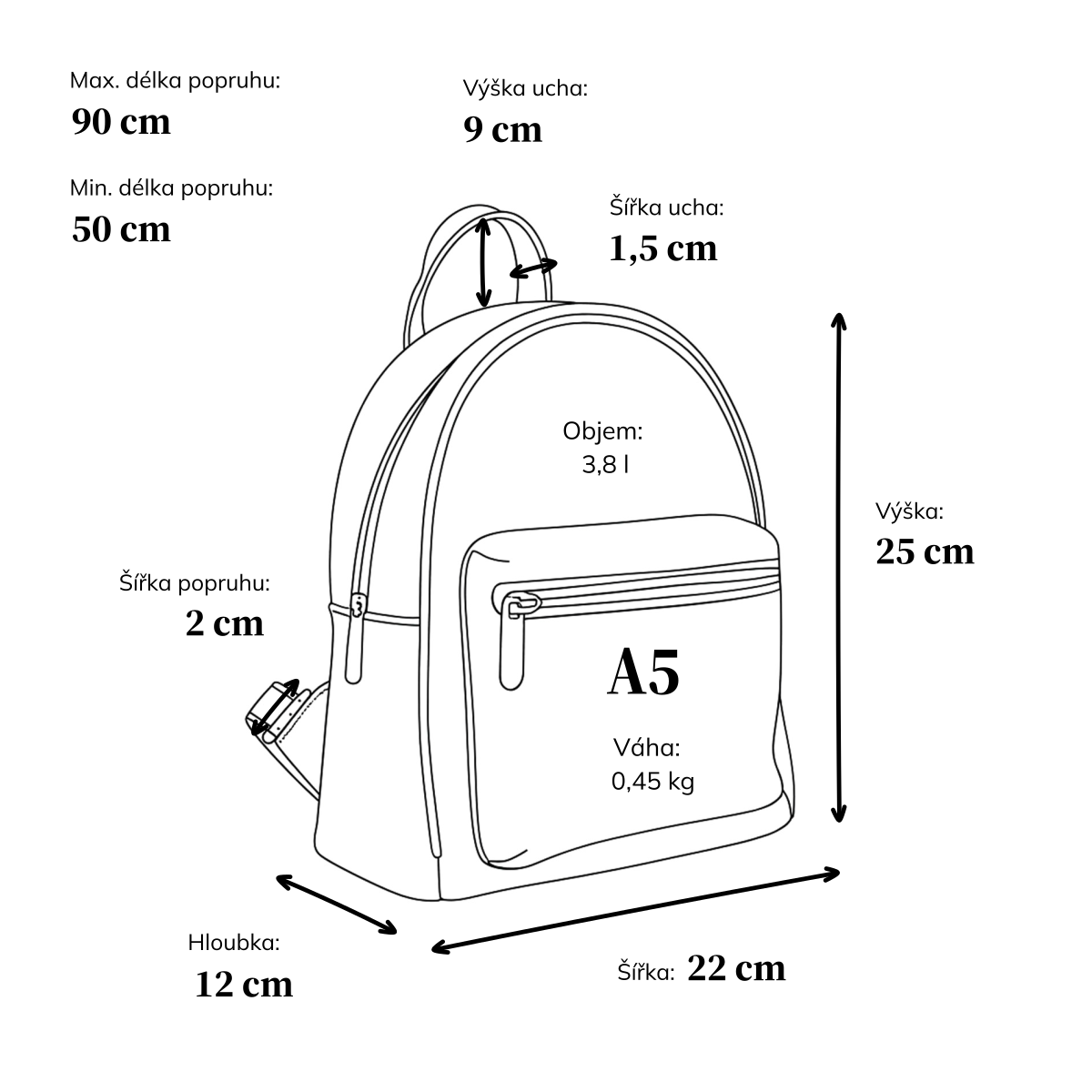 Malý nylonový batůžek pro ženy Carmelo materiál nylon zapínání na zip barva béžová velikost malá 6604 BE LE Rozměry