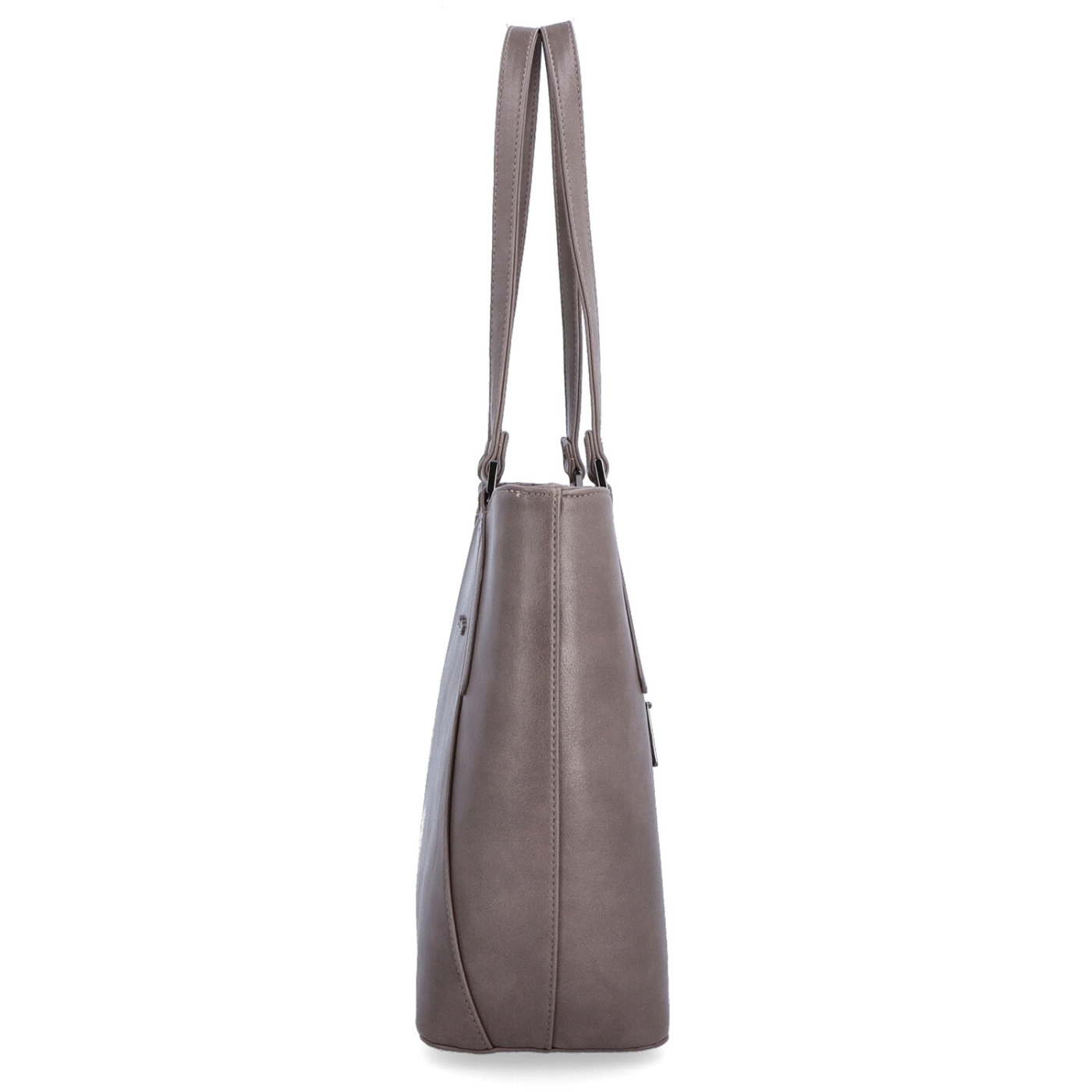 Prostorná shopper kabelka přes rameno Le Sands materiál syntetická kůže zapínání na zip barva taupe velikost velká 7703 T Z boku