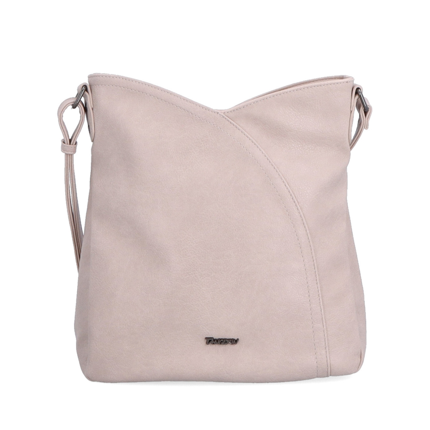 Asymetrická crossbody kabelka s prošíváním Tangerin materiál syntetická kůže zapínání na zip barva růžová velikost střední 8023 LI Zepředu