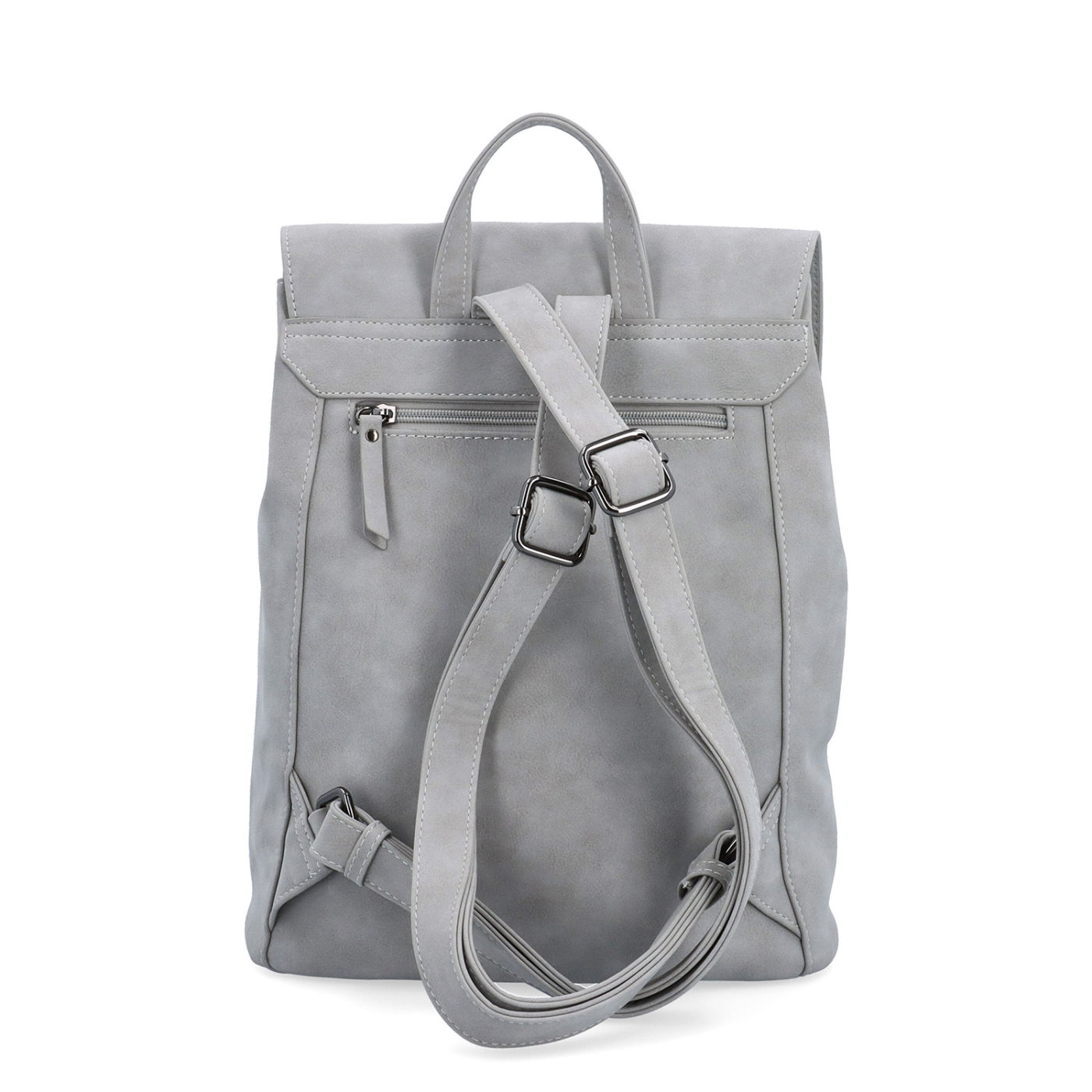 Elegantní městský batoh ze syntetiky Tangerin materiál syntetická kůže zapínání na zip barva šedá velikost střední 1100 SS Zezadu