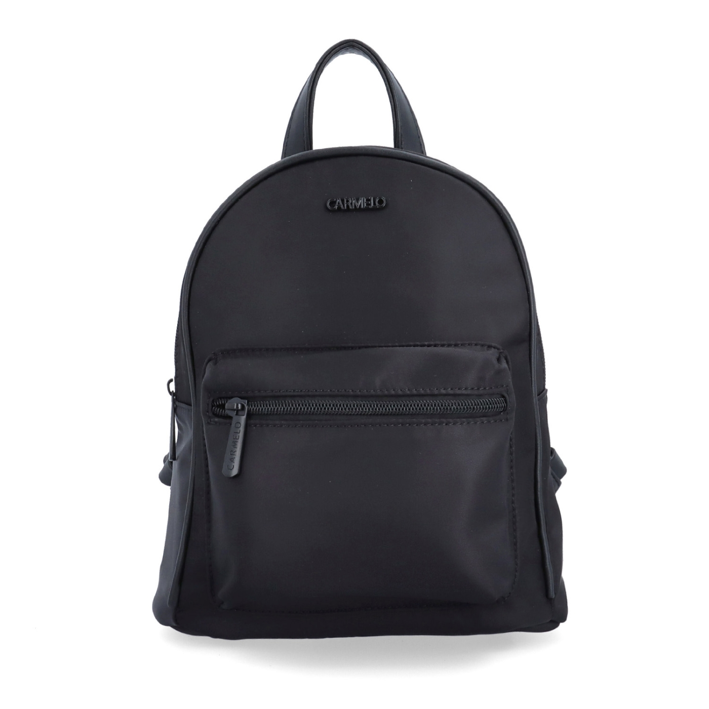 Malý nylonový batůžek pro ženy Carmelo materiál nylon zapínání na zip barva černá velikost malá 6604 C Zepředu