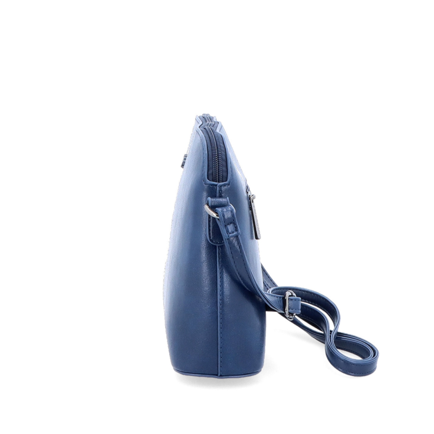 Malá minimalistická crossbody kabelka Le Sands materiál syntetická kůže zapínání na zip barva modrá velikost malá 7712 TM Z boku
