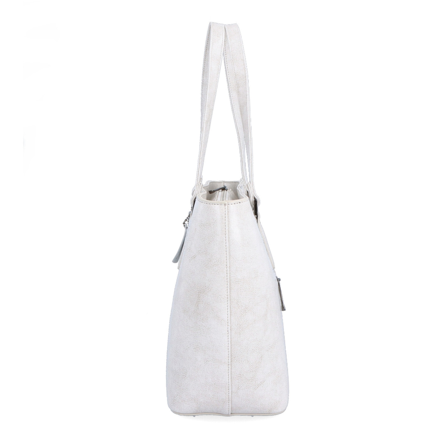Shopper kabelka přes rameno Noelia Bolger materiál kůže zapínání na zip barva bílá velikost velká NB 0047 OW Z boku