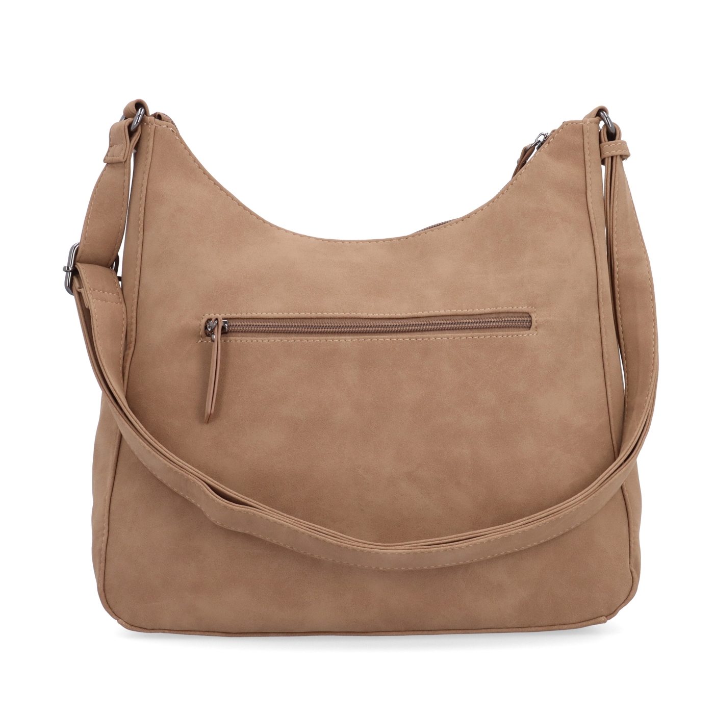 Crossbody syntetická kabelka s prošitím Tangerin materiál syntetická kůže zapínání na zip barva béžová velikost střední 1104 MO Zezadu