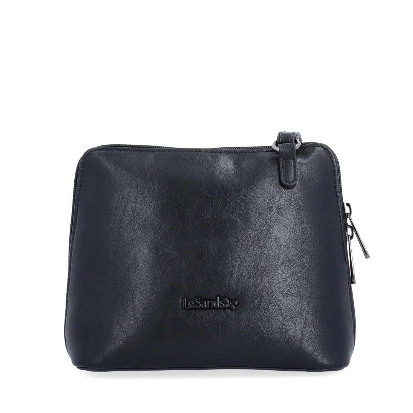Praktická crossbody kabelka s děleným vnitřkem Le Sands materiál syntetická kůže zapínání na zip barva černá velikost malá 7723 C Zepředu