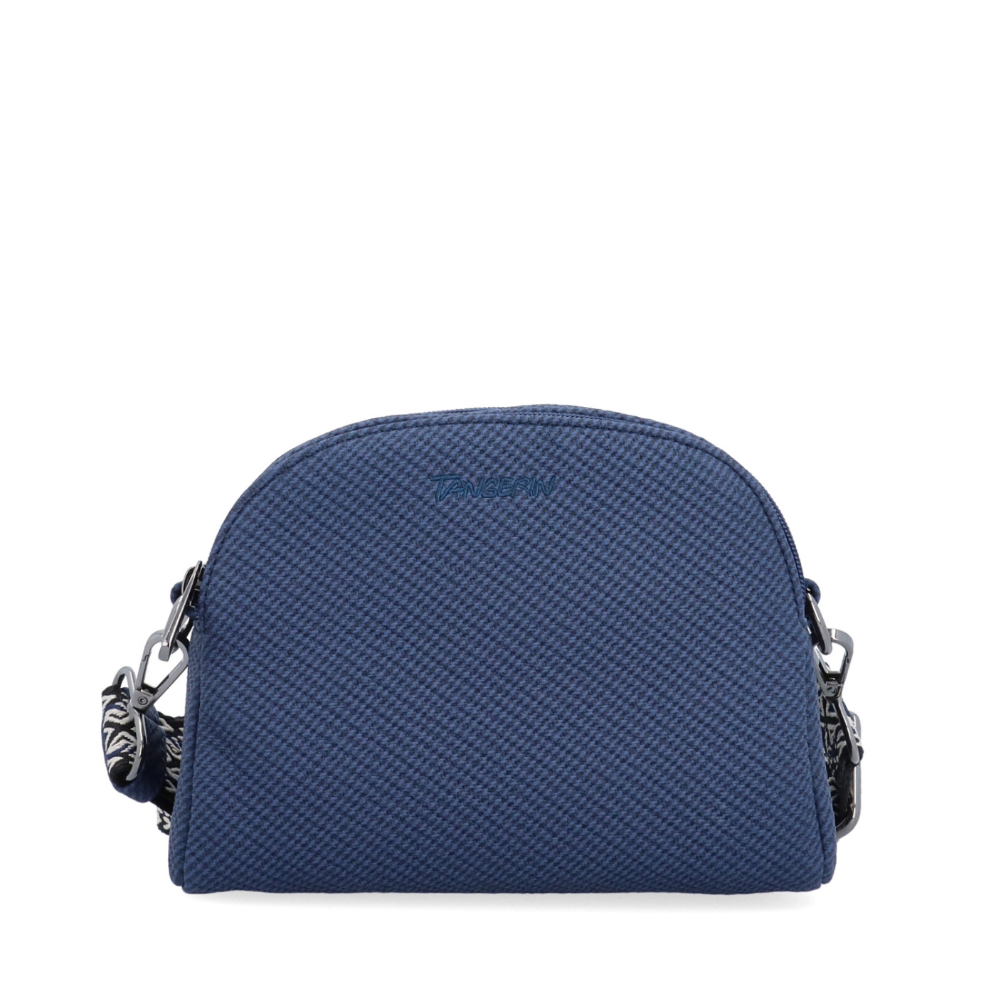 Stylová crossbody kabelka s texturovaným povrchem Tangerin materiál syntetická kůže zapínání na zip barva modrá velikost malá 4365 M Zepředu