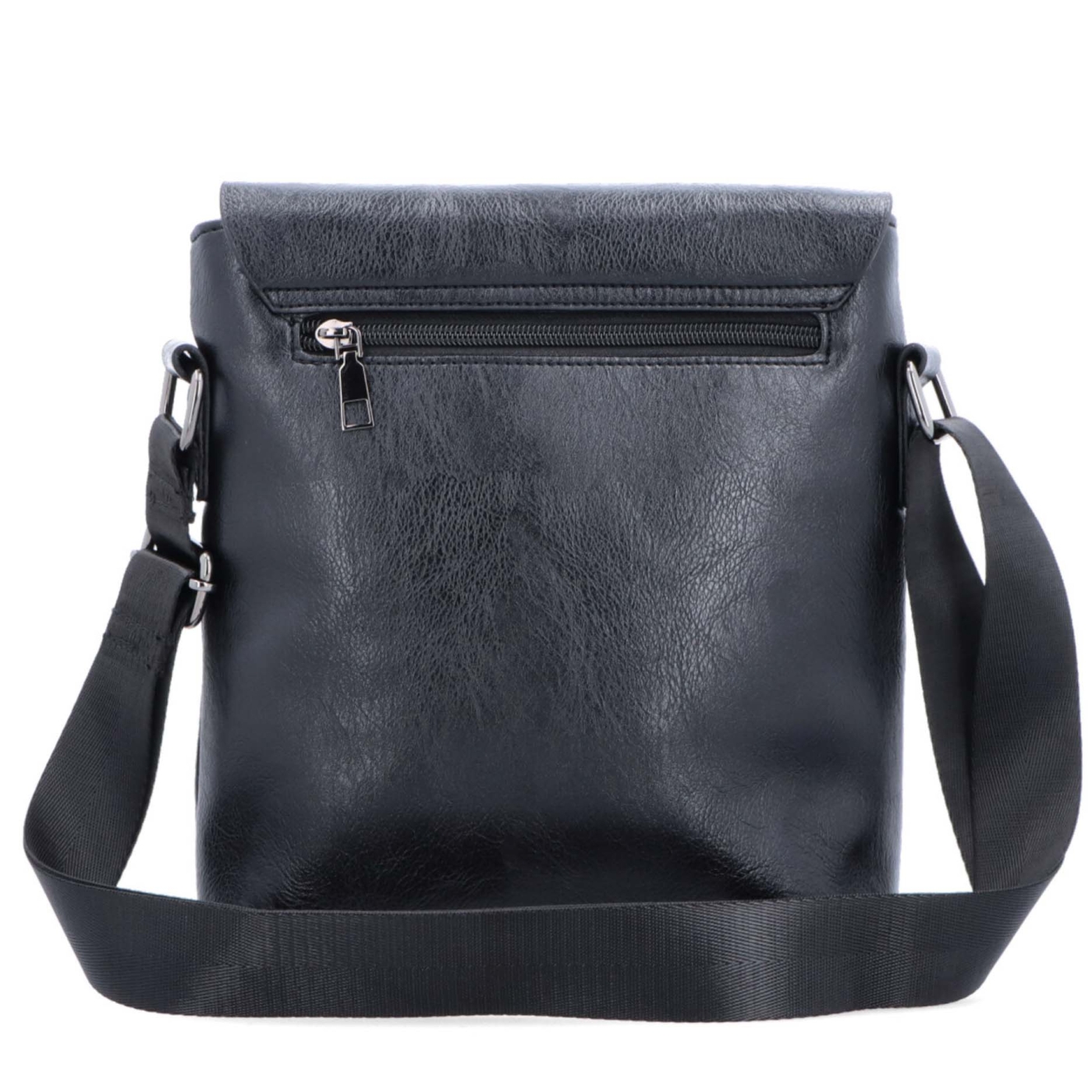 Crossbody taška s klopou Tangerin materiál syntetická kůže zapínání na zip barva černá velikost střední 2325 C Zezadu