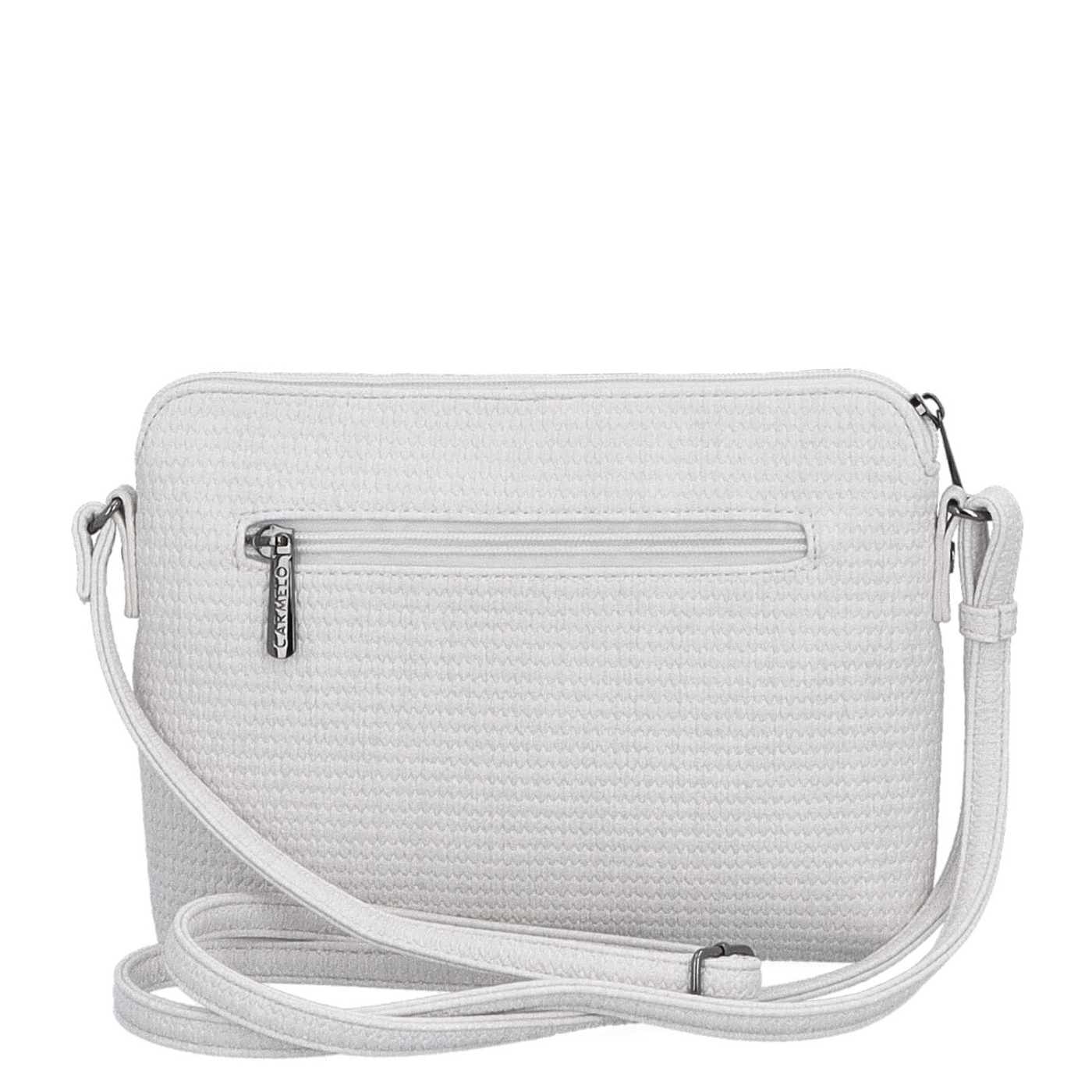 Malá crossbody kabelka s jemným elegantním vzorem Carmelo materiál syntetická kůže zapínání na zip barva béžová velikost malá 4337 K Zezadu