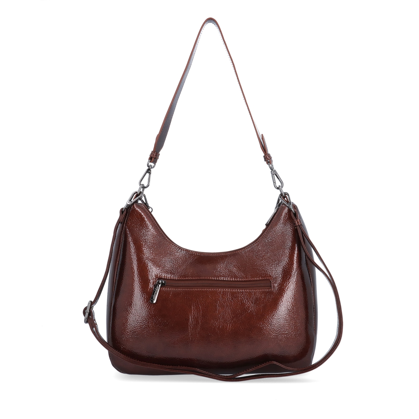 Kabelka přes rameno i crossbody s odepínacími popruhy Le Sands materiál syntetická kůže zapínání na zip barva hnědá velikost střední 4637 H Zezadu