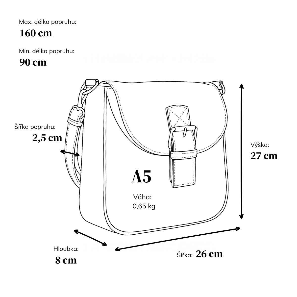 Syntetická crossbody kabelka s výraznou sponou Carmelo materiál syntetická kůže zapínání s klopou barva černá velikost střední 4363 C Rozměry