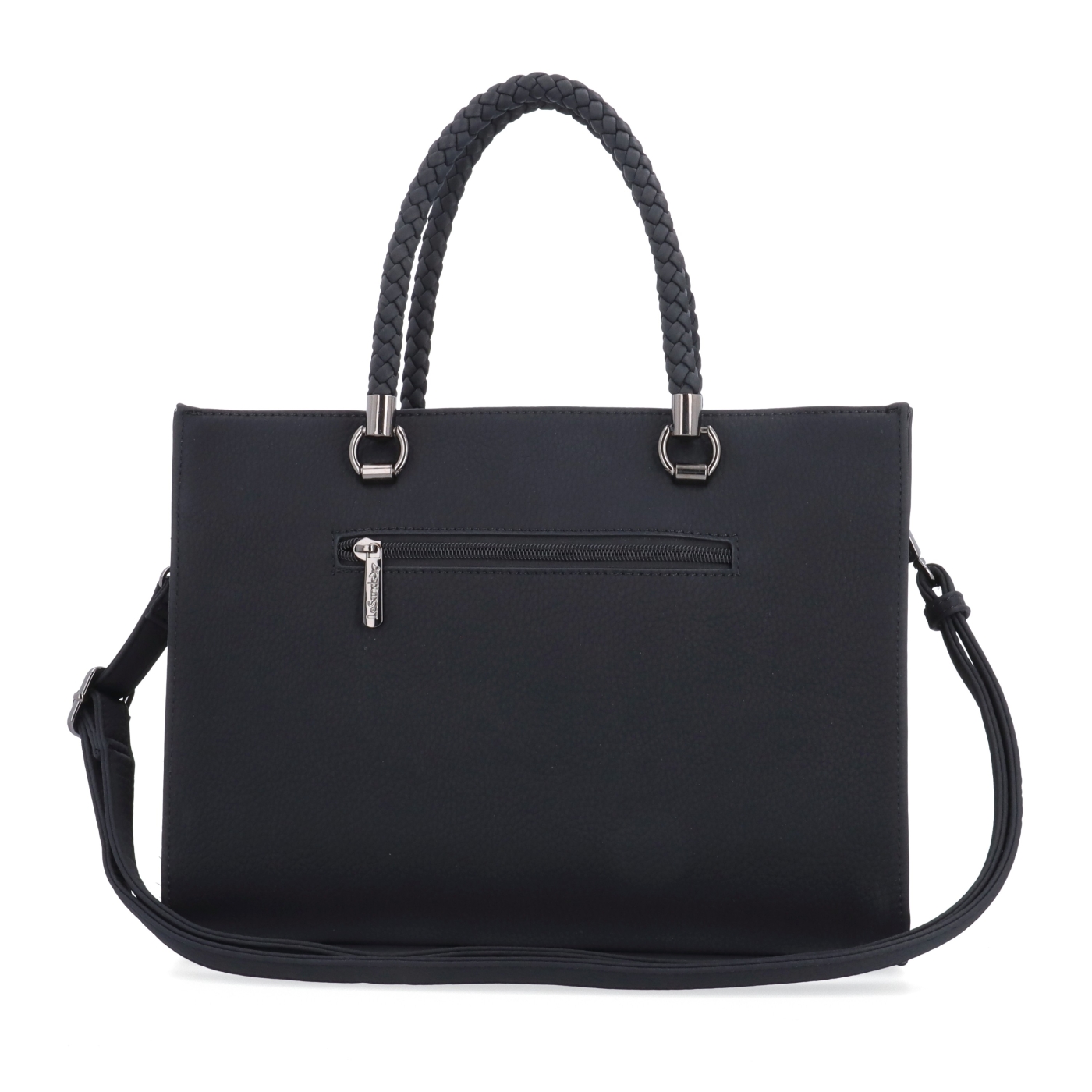 Dámská kabelka s odnímatelným crossbody popruhem Le Sands materiál syntetická kůže zapínání na zip barva černá velikost střední 4648 C Zezadu