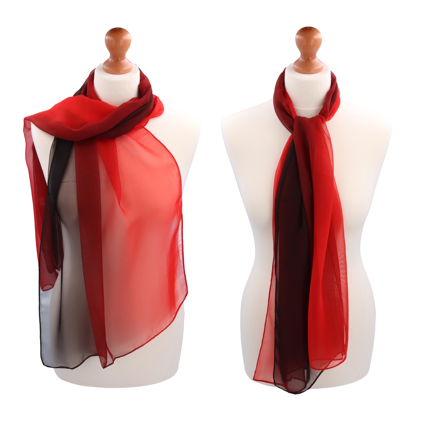 Lehký barevný šátek Noelia Bolger materiál polyester barva červená KL503 - 05