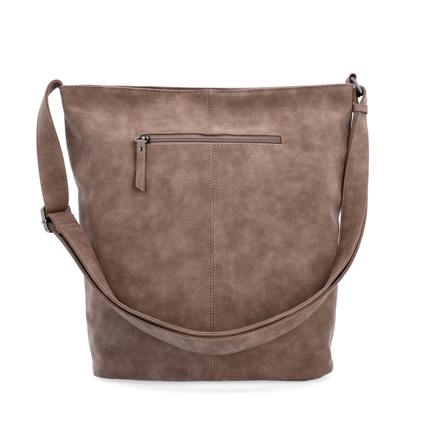Praktická crossbody kabelka ze syntetického materiálu Tangerin materiál syntetická kůže zapínání na zip barva hnědá velikost velká 1108 H Zezadu