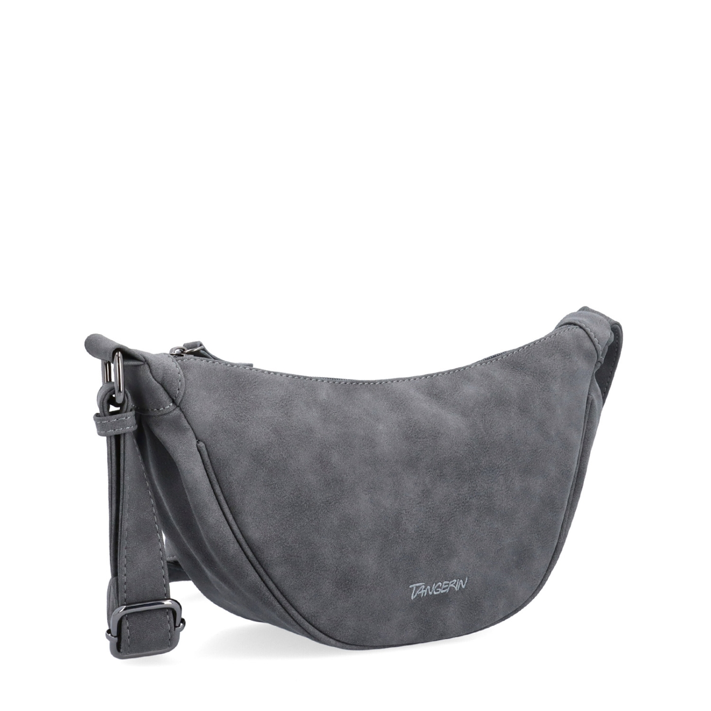 Stylový dámský moonbag ze syntetického materiálu Tangerin materiál syntetická kůže zapínání na zip barva šedá velikost malá 1112 ANT
