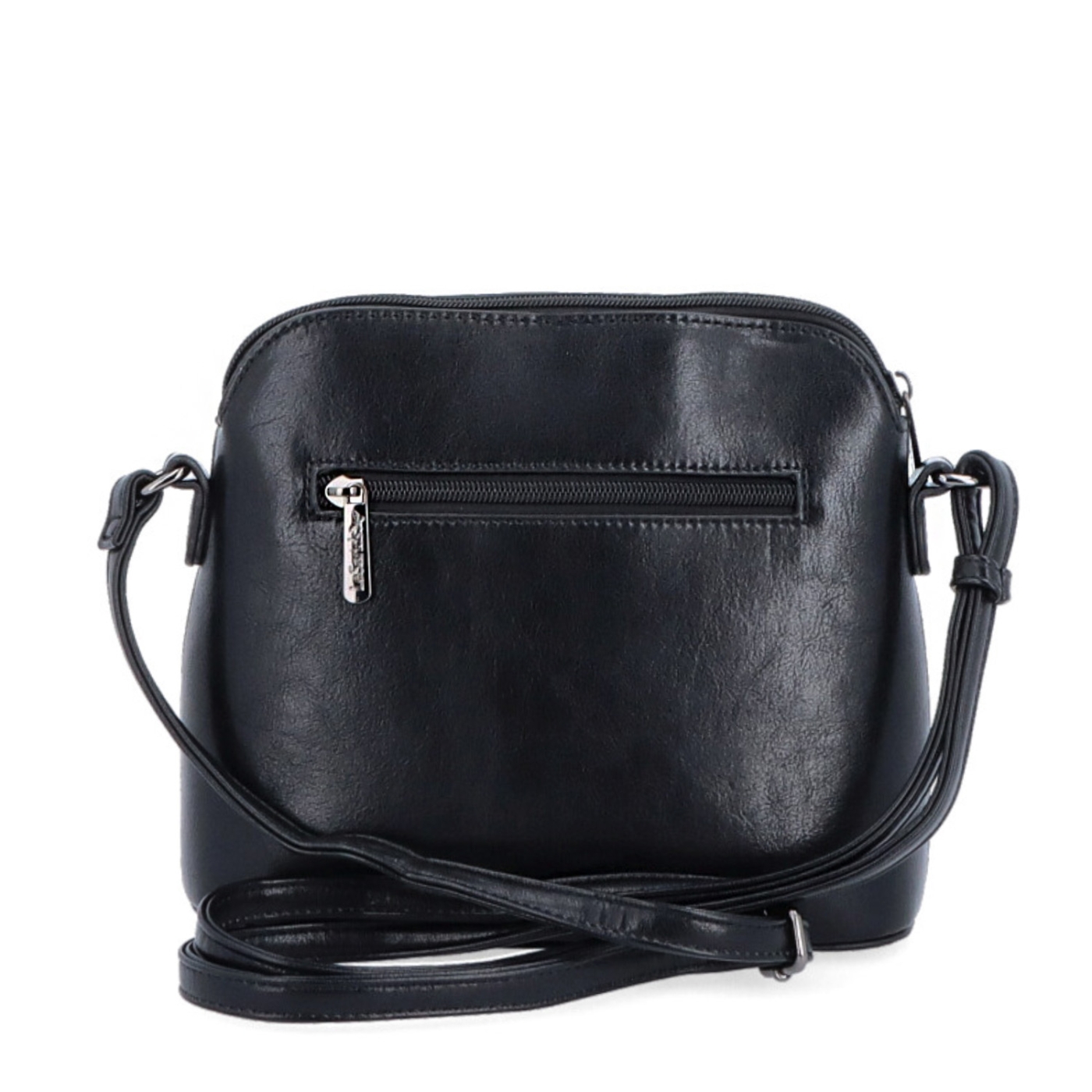 Malá minimalistická crossbody kabelka Le Sands materiál syntetická kůže zapínání na zip barva černá velikost malá 7712 C Zezadu