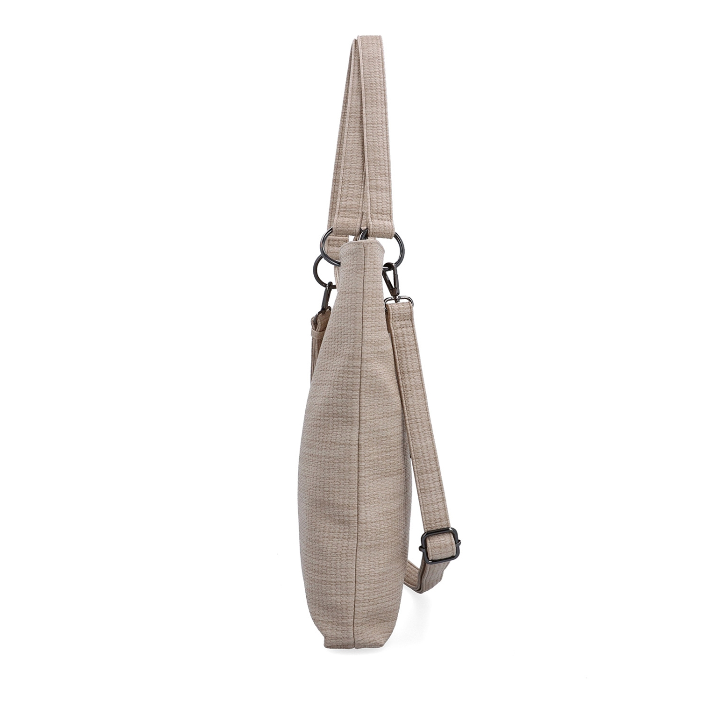 Městská kabelka s odepínacím crossbody popruhem Carmelo materiál syntetická kůže zapínání na zip barva béžová velikost střední 4395 BE Z boku