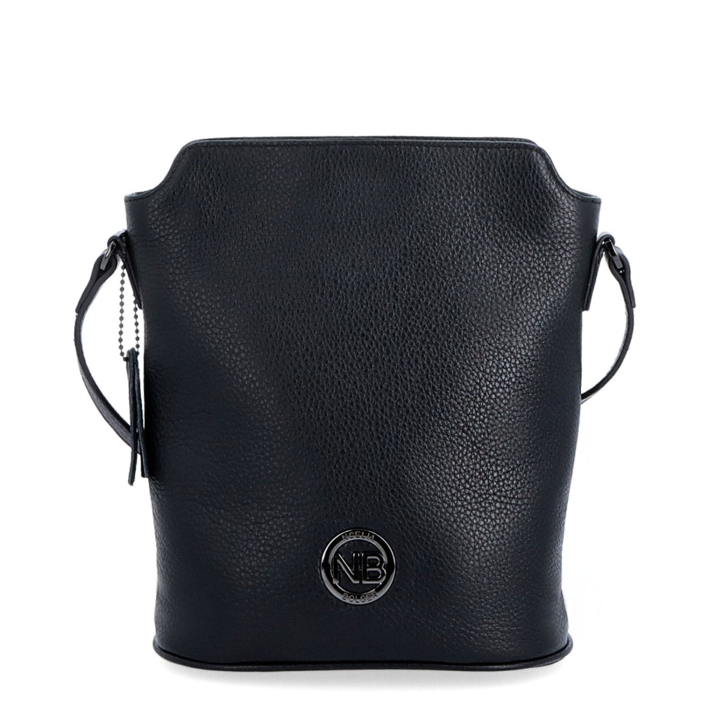Malá crossbody kabelka ze strukturované kůže Noelia Bolger materiál kůže zapínání na zip barva černá velikost malá NB 3009 C Zepředu