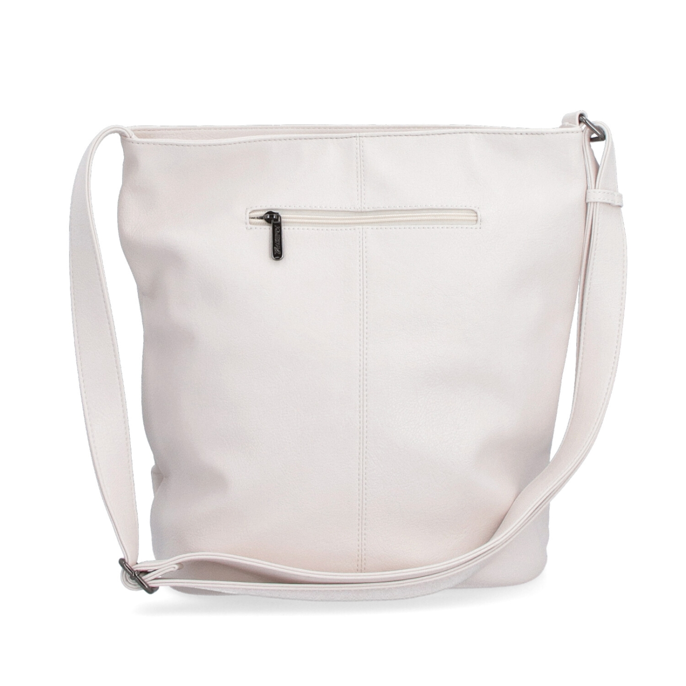 Velká crossbody kabelka z měkké syntetické kůže Tangerin materiál syntetická kůže zapínání na zip barva béžová velikost velká 8001 K Zezadu