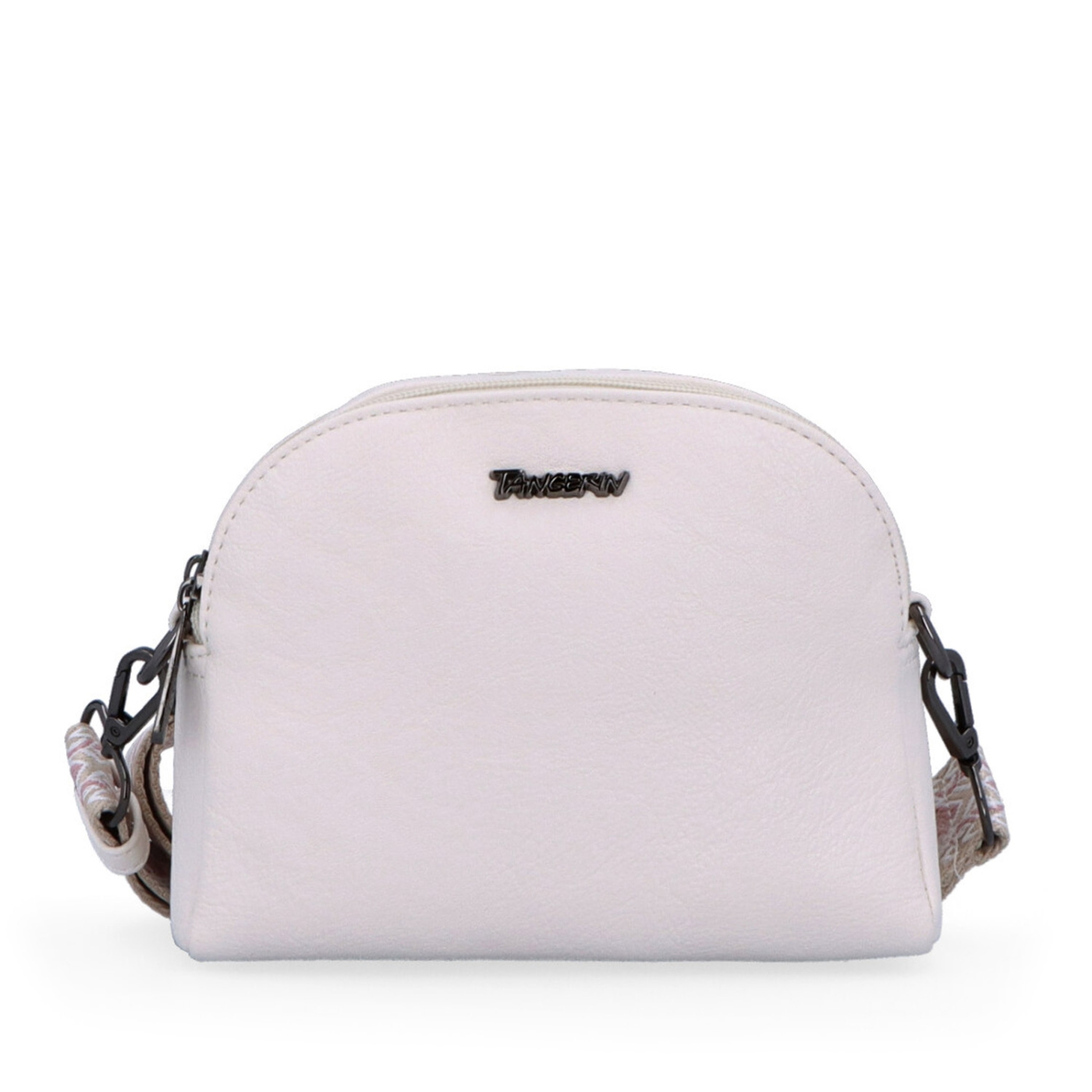 Malá crossbody kabelka svýrazným popruhem Tangerin materiál syntetická kůže zapínání na zip barva béžová velikost malá 8044 K Zepředu