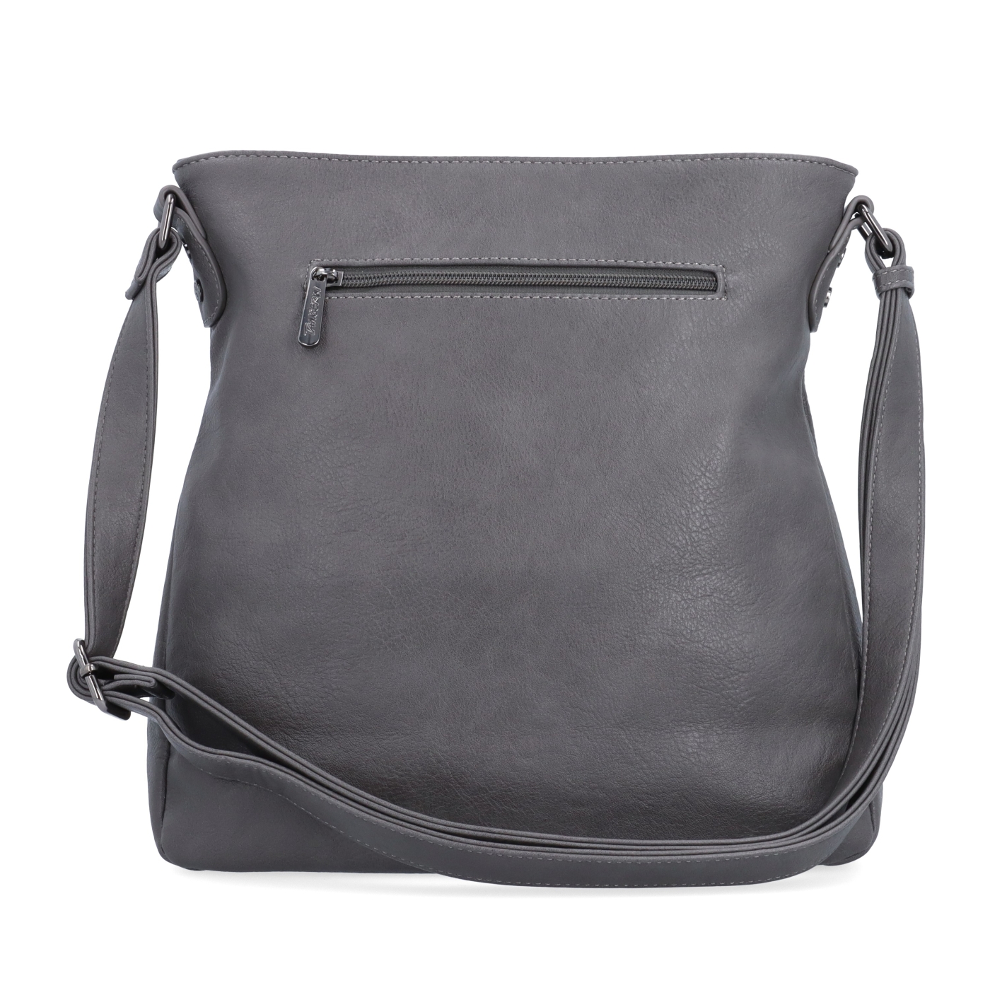 Crossbody kabelka s jednoduchým prošíváním Tangerin materiál syntetická kůže zapínání na zip barva šedá velikost střední 8003 TS Zezadu