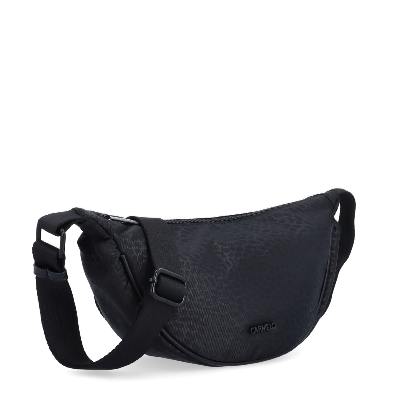 Malá nylonová kabelky typu moonbag Carmelo materiál nylon zapínání na zip barva černá velikost malá 6609 C LE
