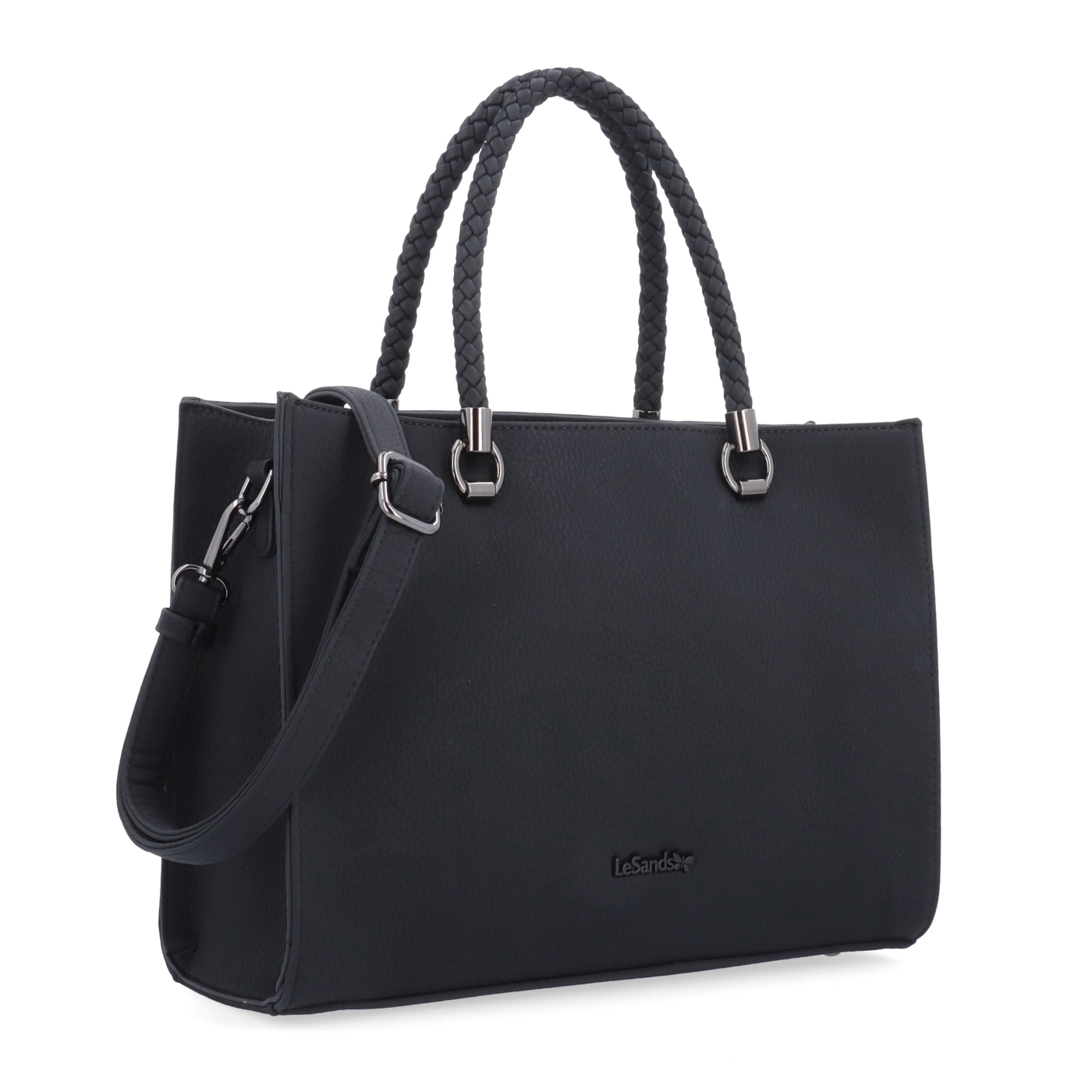 Dámská kabelka s odnímatelným crossbody popruhem Le Sands materiál syntetická kůže zapínání na zip barva černá velikost střední 4648 C
