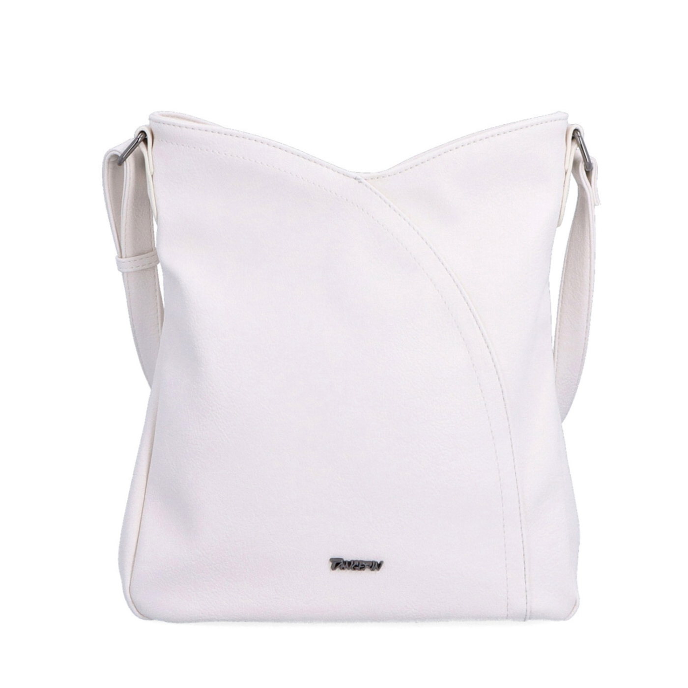 Asymetrická crossbody kabelka s prošíváním Tangerin materiál syntetická kůže zapínání na zip barva béžová velikost střední 8023 K Zepředu