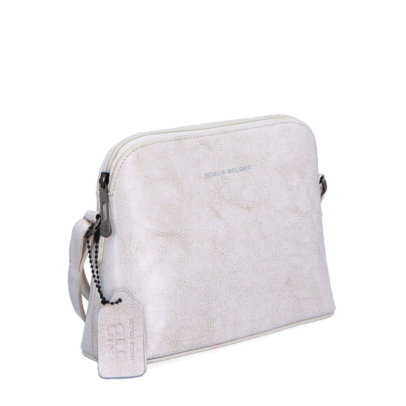 Luxusní malá kožená crossbody kabelka Noelia Bolger materiál kůže zapínání na zip barva bílá velikost malá NB 0080 OW