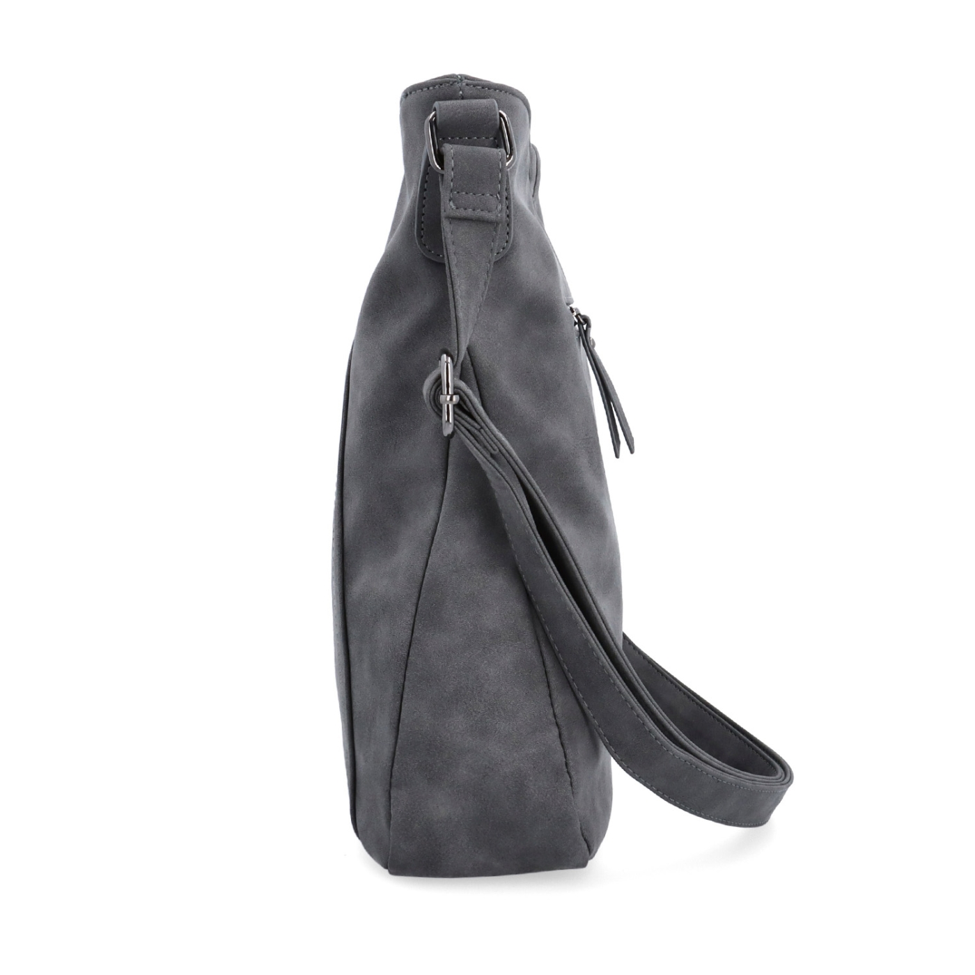 Elegantní kabelka s předním prošitím Tangerin materiál syntetická kůže zapínání na zip barva šedá velikost střední 1102 ANT Z boku