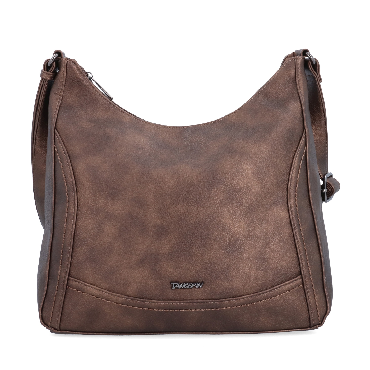 Městská crossbody kabelka ze syntetické kůže Tangerin materiál syntetická kůže zapínání na zip barva metalická velikost střední 8046 BR Zepředu