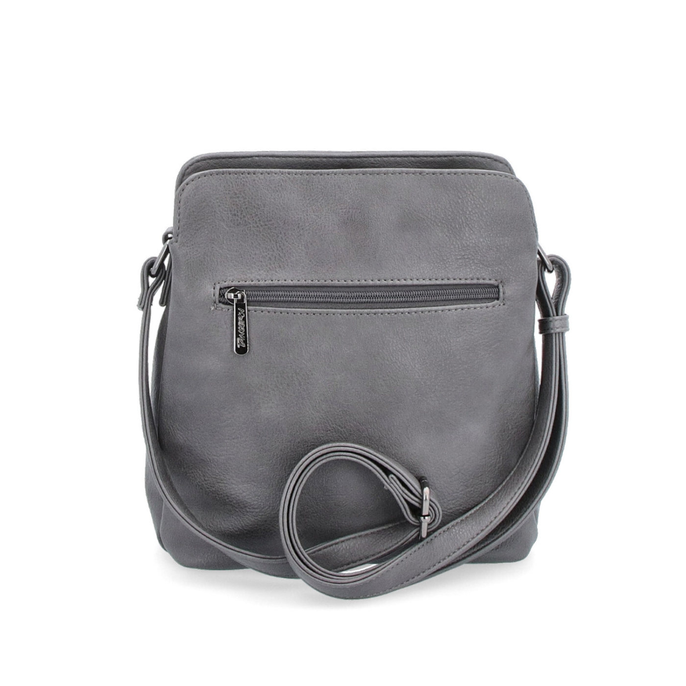 Crossbody kabelka Tangerin materiál syntetická kůže zapínání na zip barva šedá velikost malá 8021 TS Zezadu