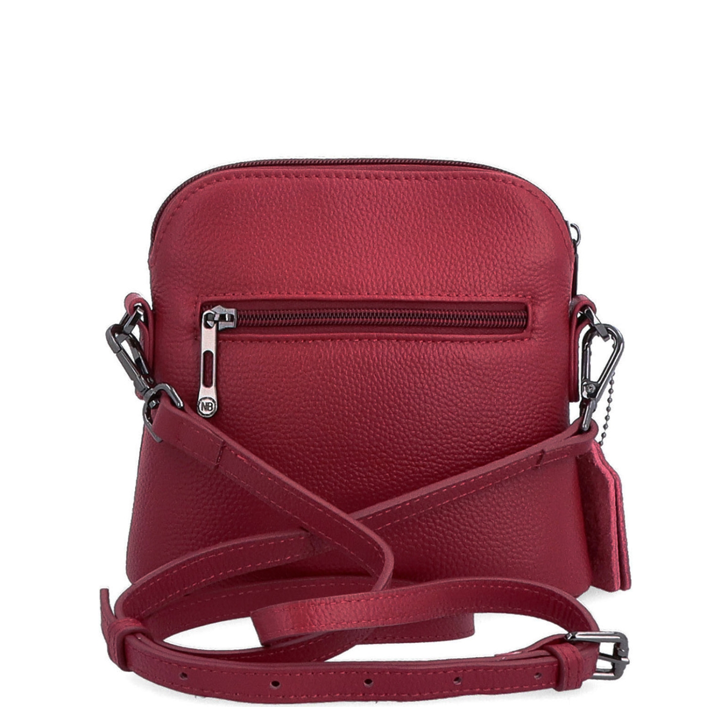Malá kožená crossbody kabelka Noelia Bolger materiál kůže zapínání na zip barva červená velikost malá NB 3017 CV Zezadu
