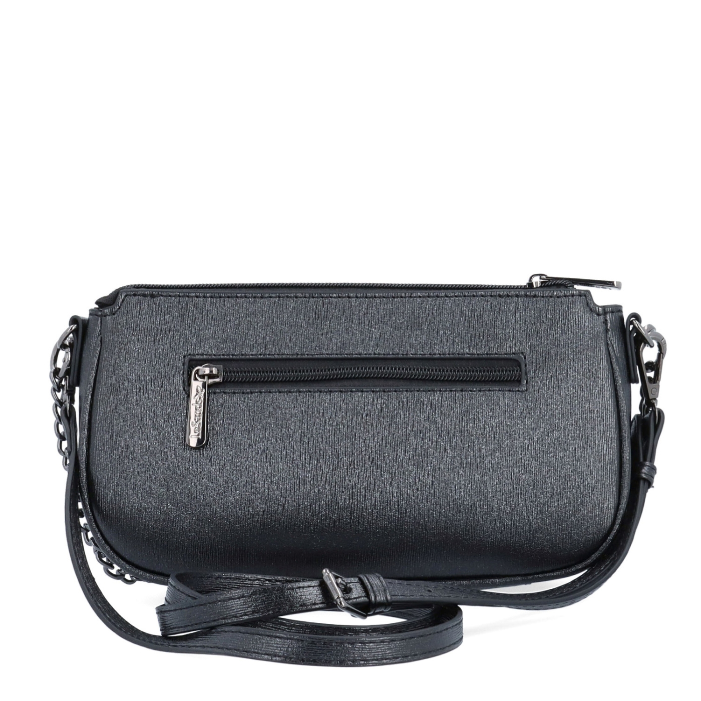 Crossbody kabelka s odjímatelnou kapsičkou a řetízkem Le Sands materiál syntetická kůže zapínání na zip barva černá velikost malá 4609 C Zezadu