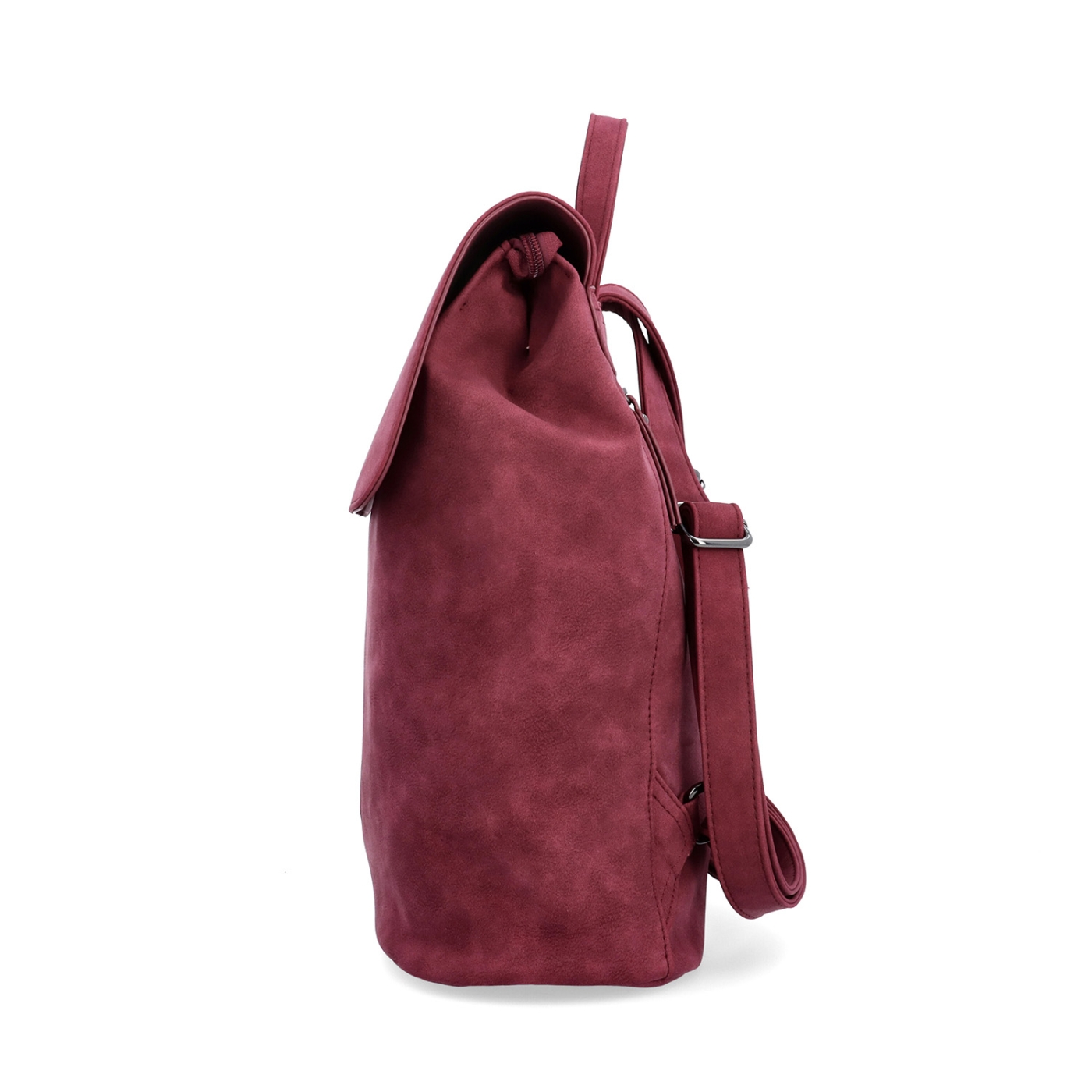 Elegantní městský batoh ze syntetiky Tangerin materiál syntetická kůže zapínání na zip barva vínová velikost střední 1100 BO Z boku