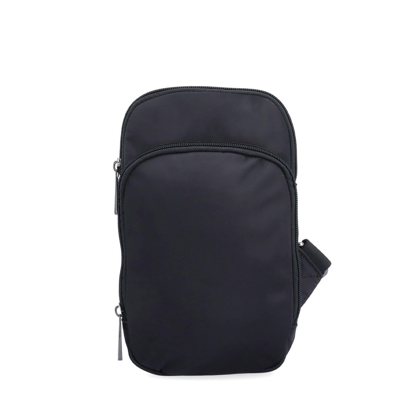 Praktická crossbody taška na mobil a peněženku Carmelo materiál nylon zapínání na zip barva černá velikost malá 6600 C Zepředu