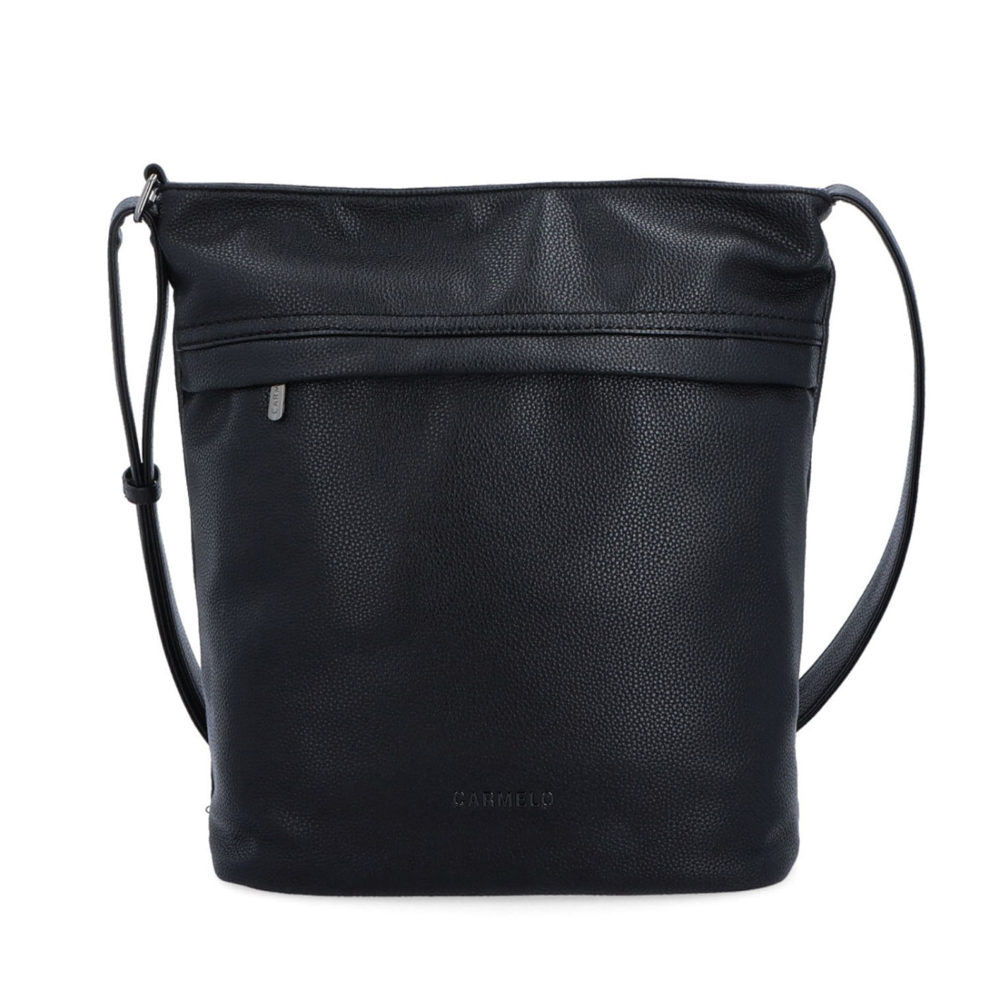 Velká crossbody kabelka Carmelo materiál syntetická kůže zapínání na zip barva černá velikost velká 4322 C Zepředu