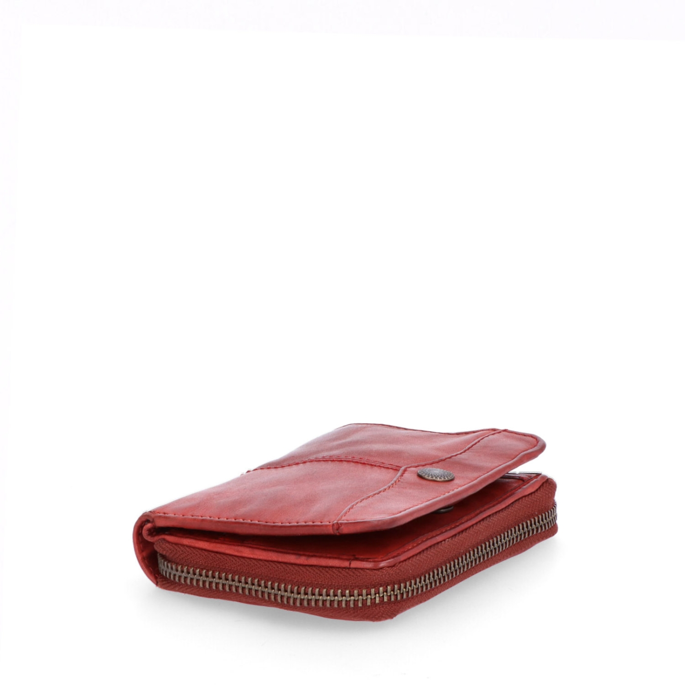 Praktická kožená peněženka s prošíváním Noelia Bolger materiál kůže zapínání na cvoček barva červená velikost malá 5130 NB CV Tloušťka