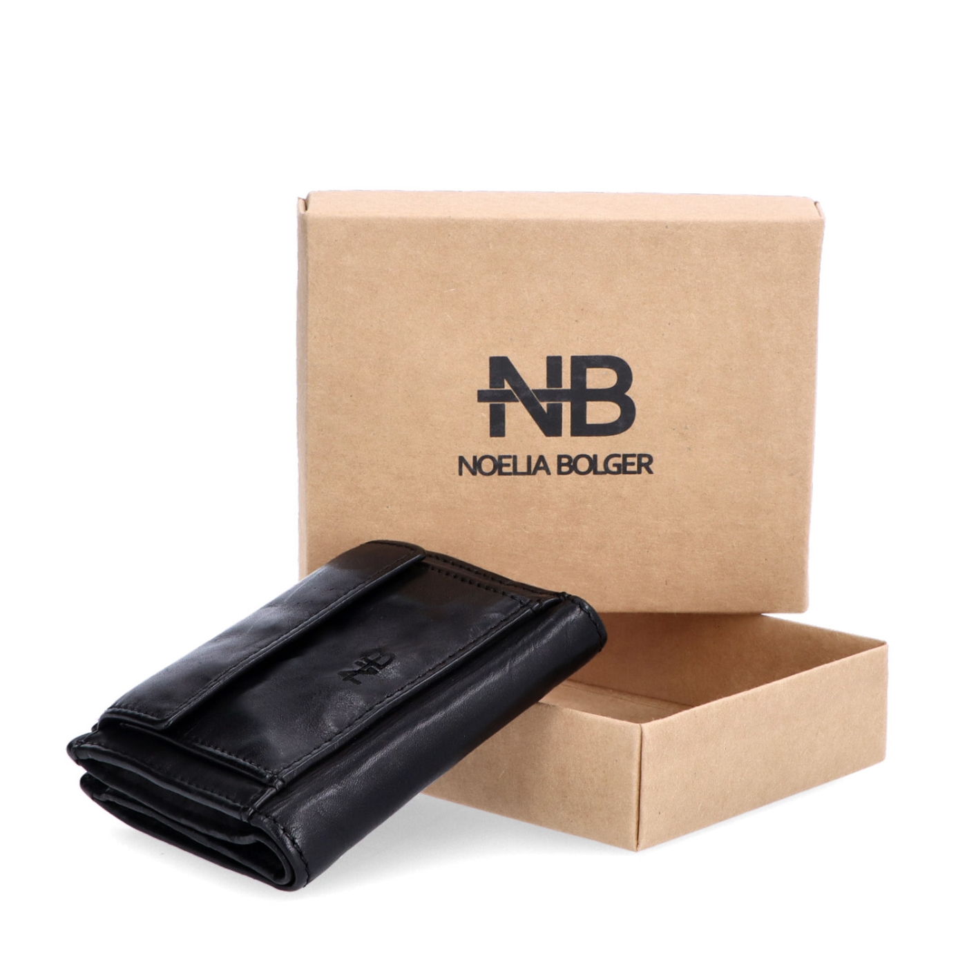 Malá kožená peněženka s unisex designem Noelia Bolger materiál kůže barva černá velikost malá 5133 NB C Krabička