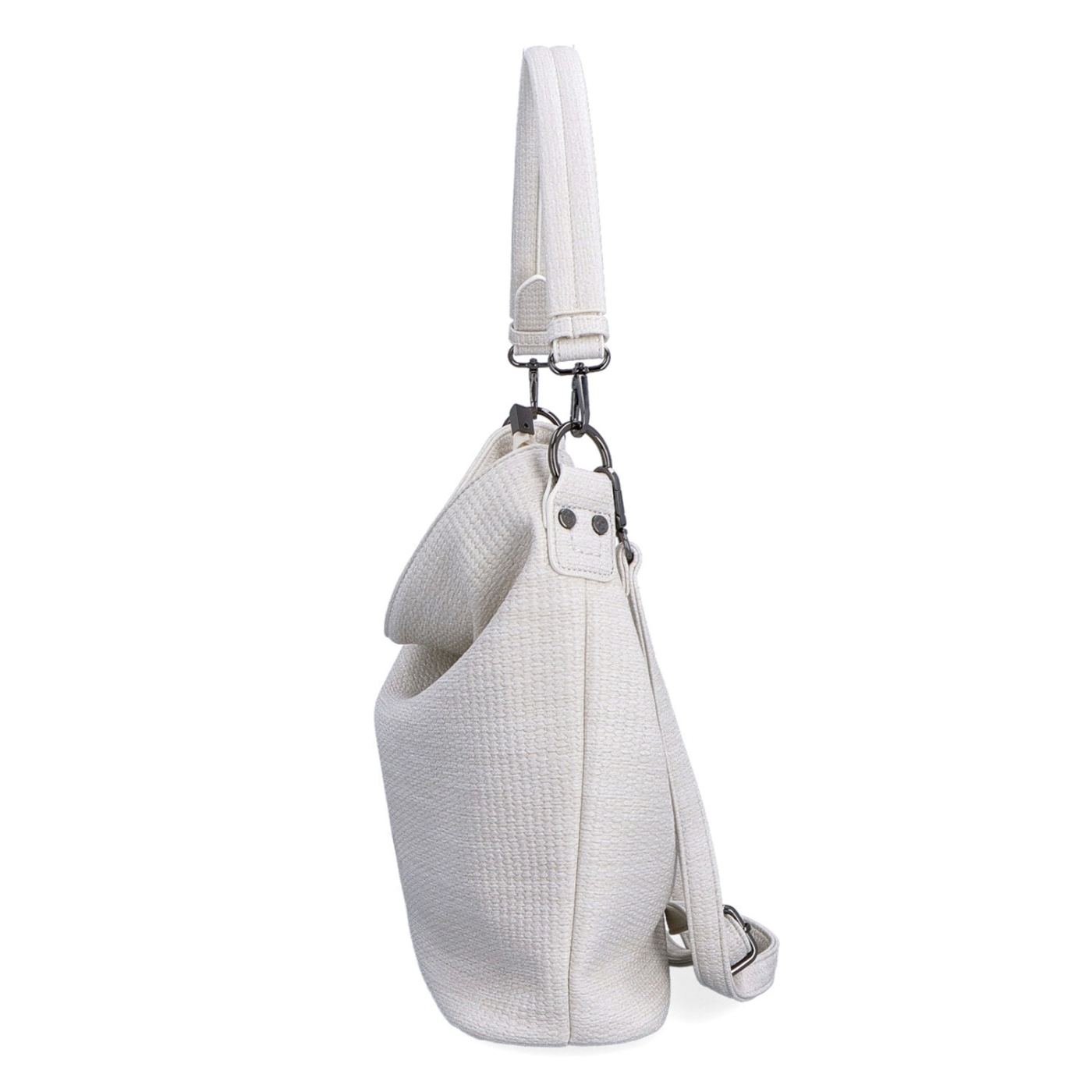 Originální hobo bag Carmelo materiál syntetická kůže zapínání na zip barva béžová velikost střední 4304 K Z boku