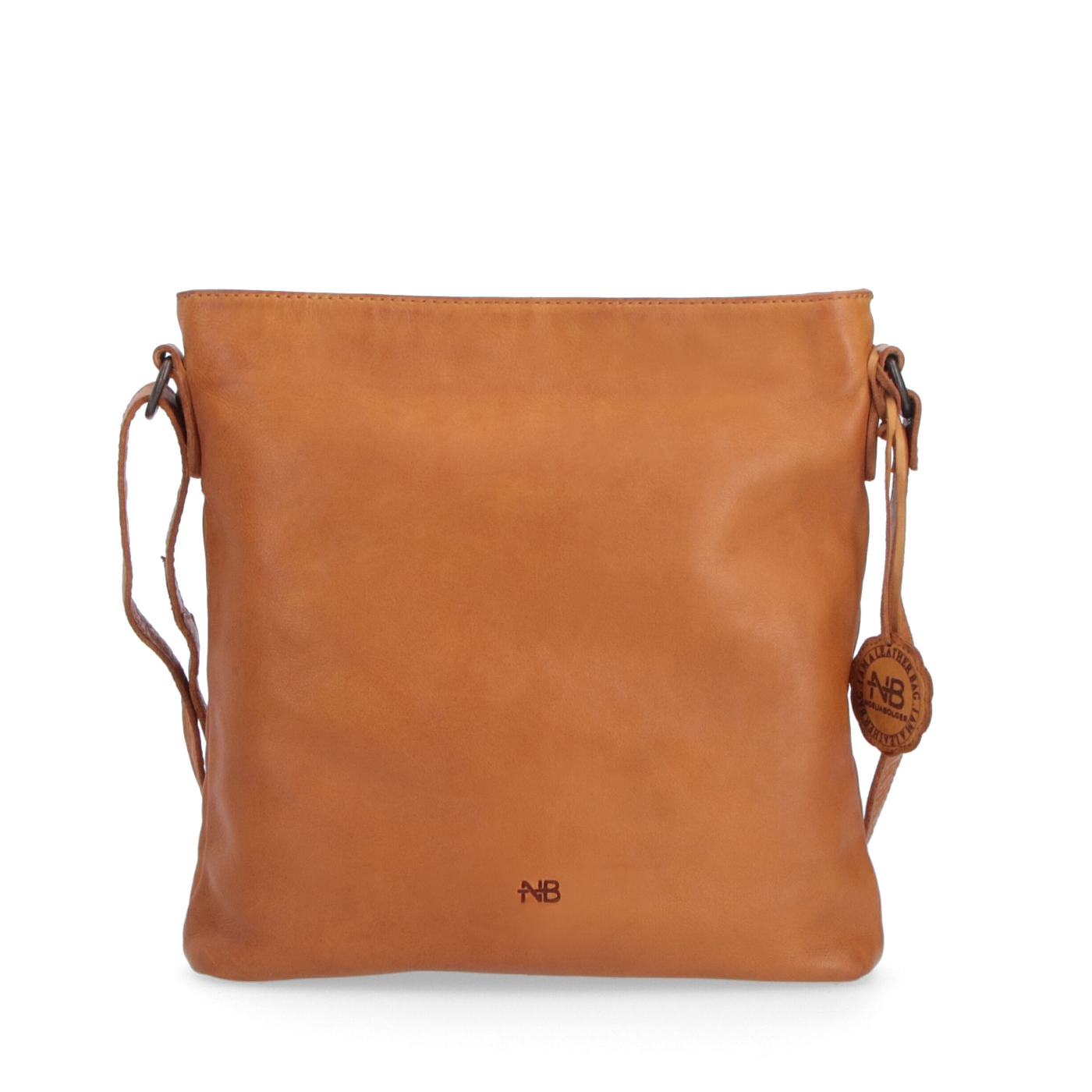 Kožená crossbody kabelka ve vintage stylu Noelia Bolger materiál kůže zapínání na zip barva žlutá velikost malá NB 2001 ZLU Zepředu