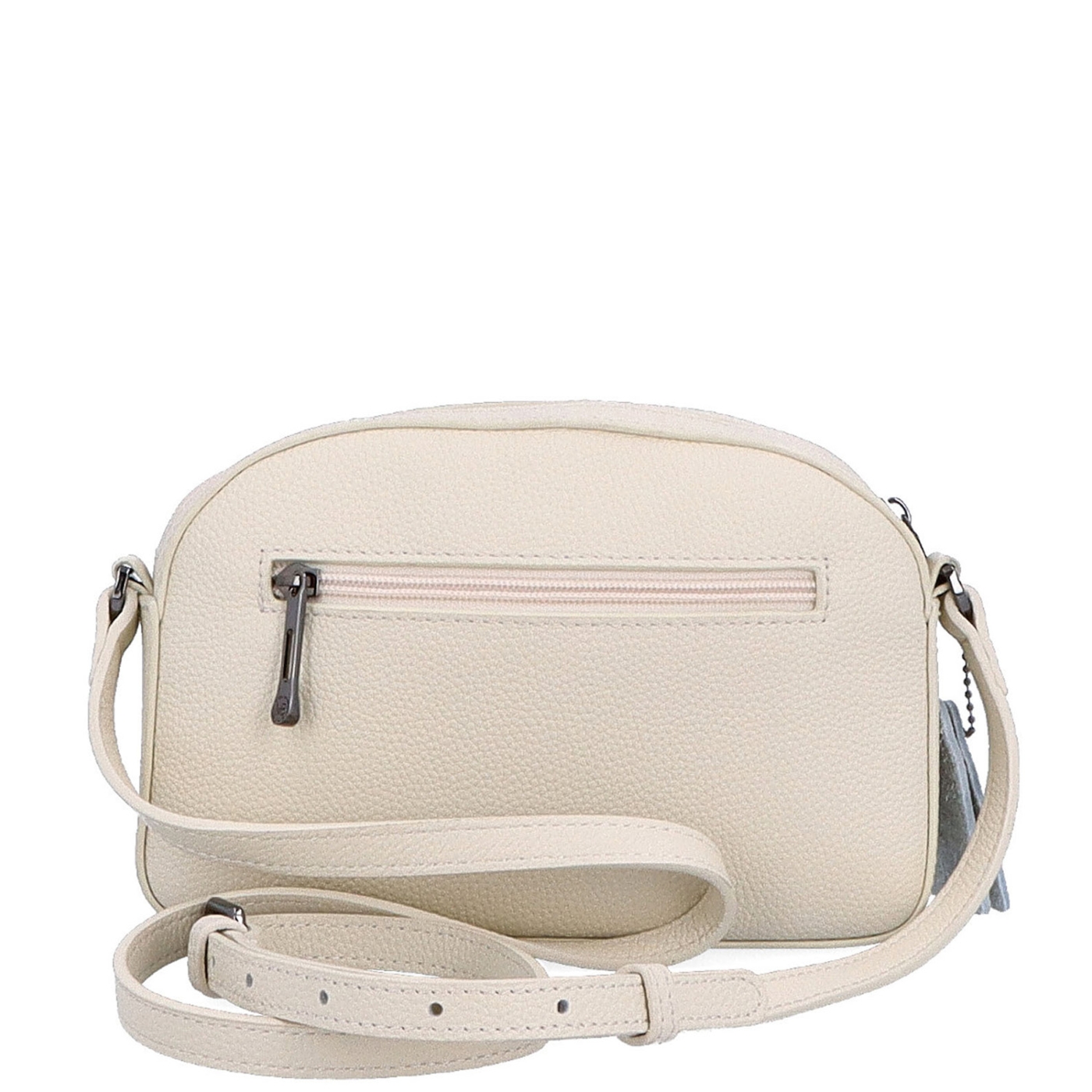 Malá kožená crossbody kabelka s kapsou na zip Noelia Bolger materiál kůže zapínání na zip barva béžová velikost malá NB 3013 K Zezadu