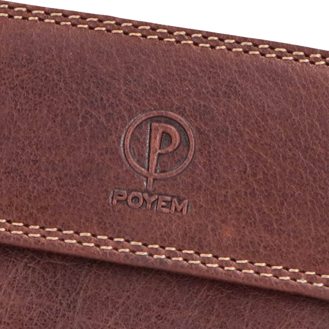 Dolarovka z pravé kůže Poyem materiál kůže zapínání Bez zapínání barva hnědá velikost malá 5210 Poyem H Logo