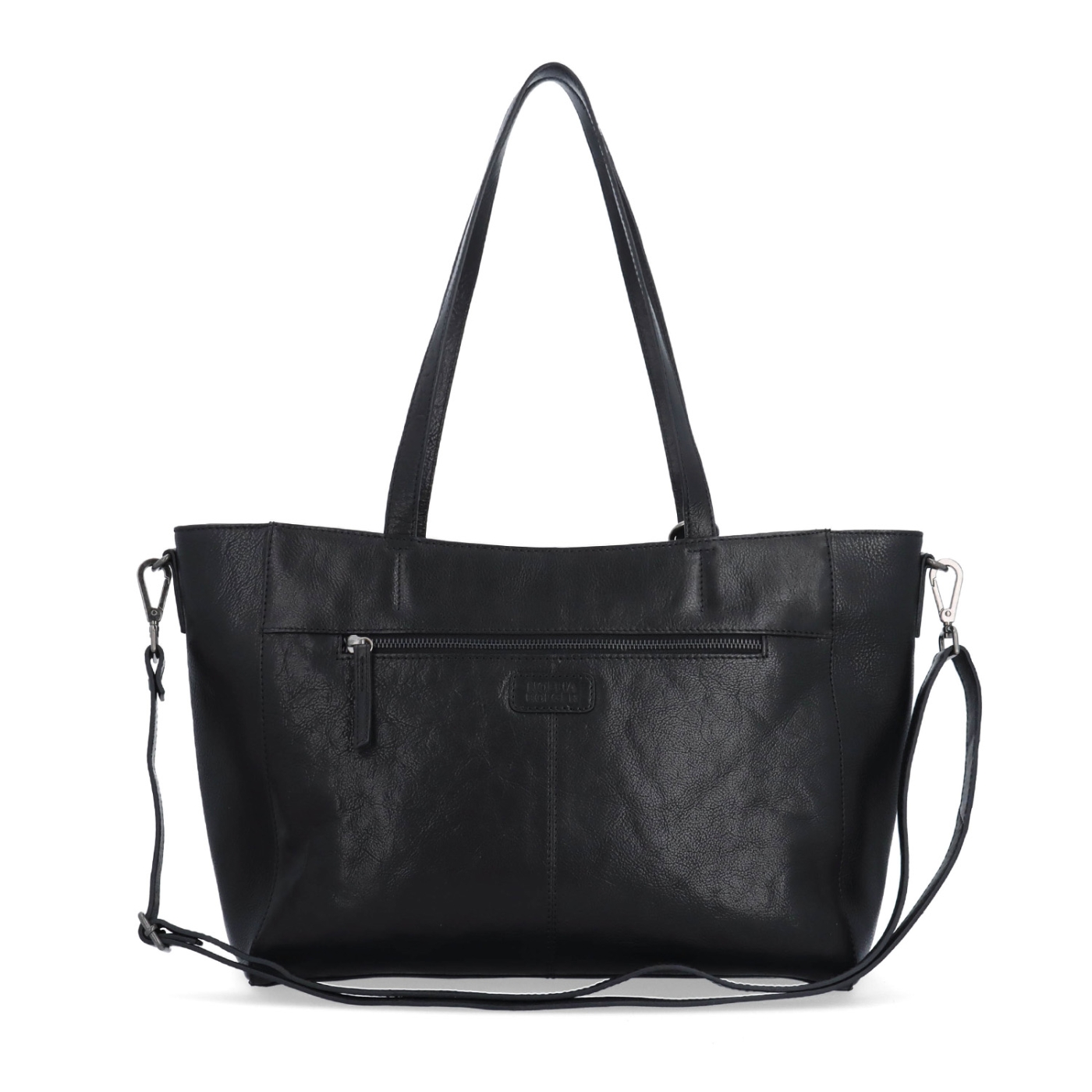 Velká kožená crossbody kabelka s přívěskem Noelia Bolger materiál kůže zapínání na zip barva černá velikost velká NB 3109 C Zezadu